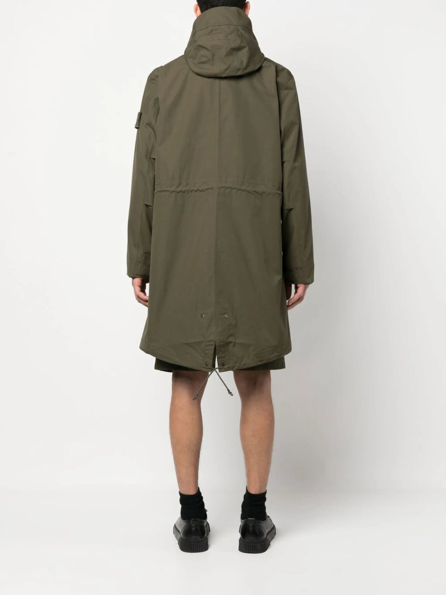 Compass-patch long-sleeved coat