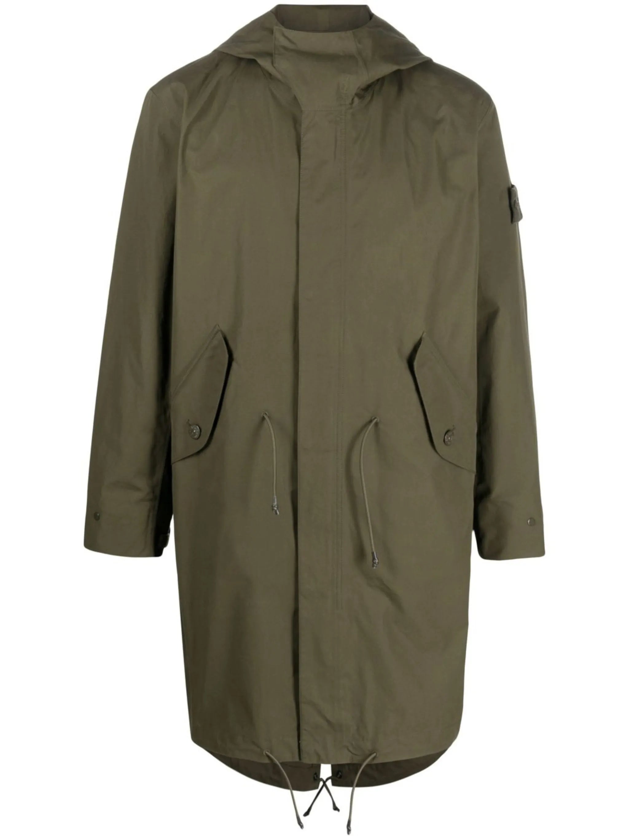 Compass-patch long-sleeved coat