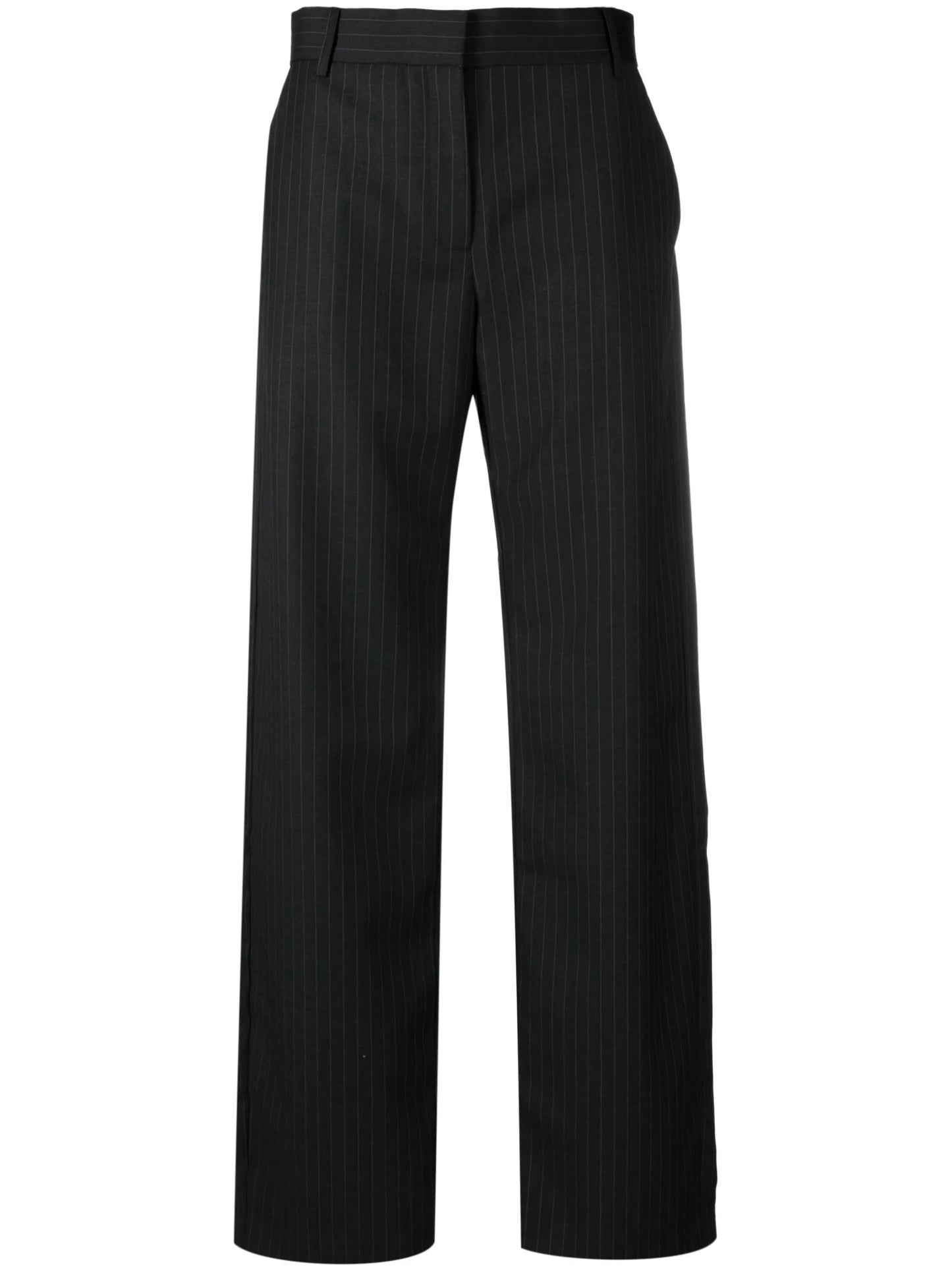 pinstripe wide-leg trousers