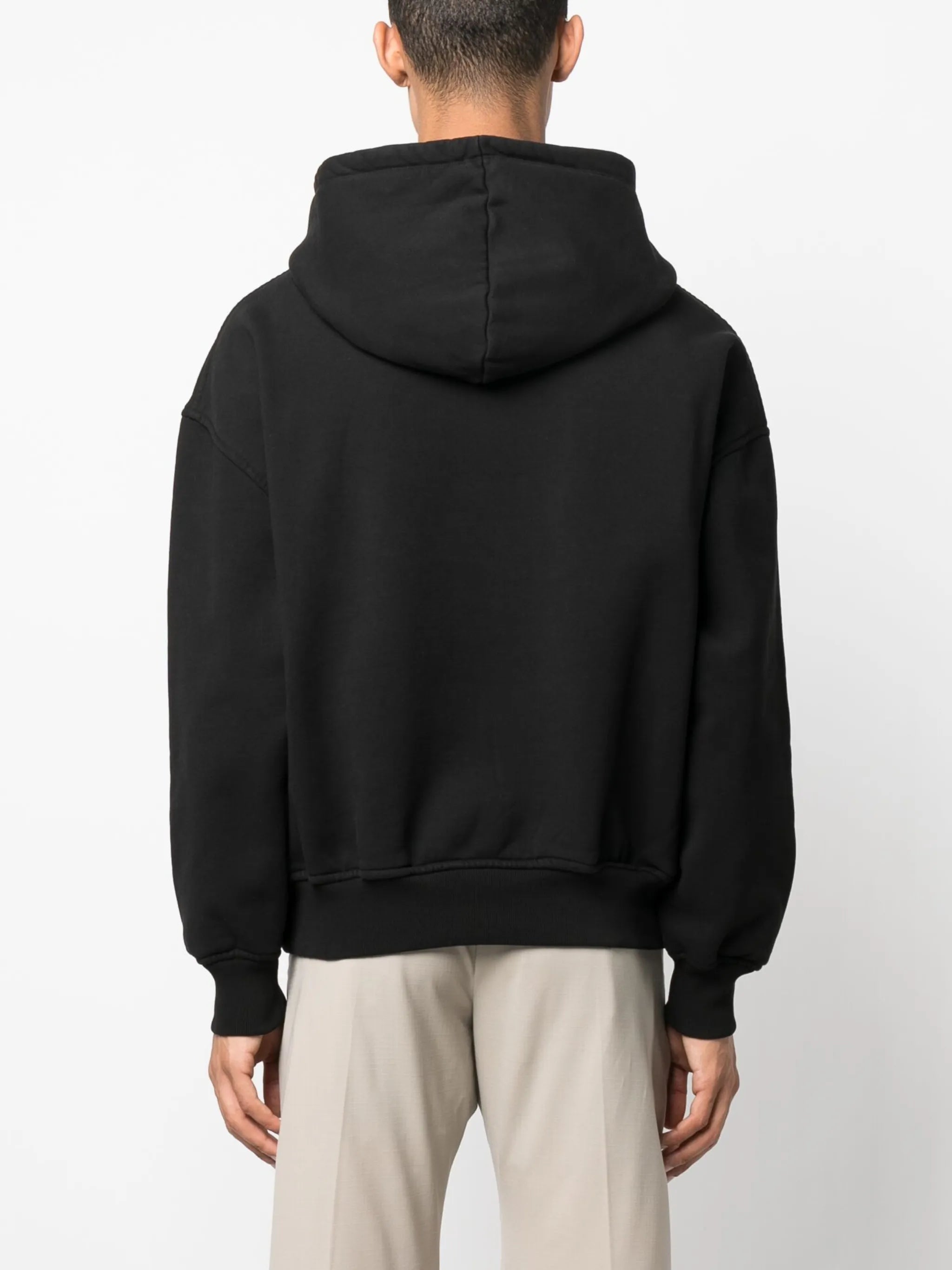 logo-embroidered cotton hoodie