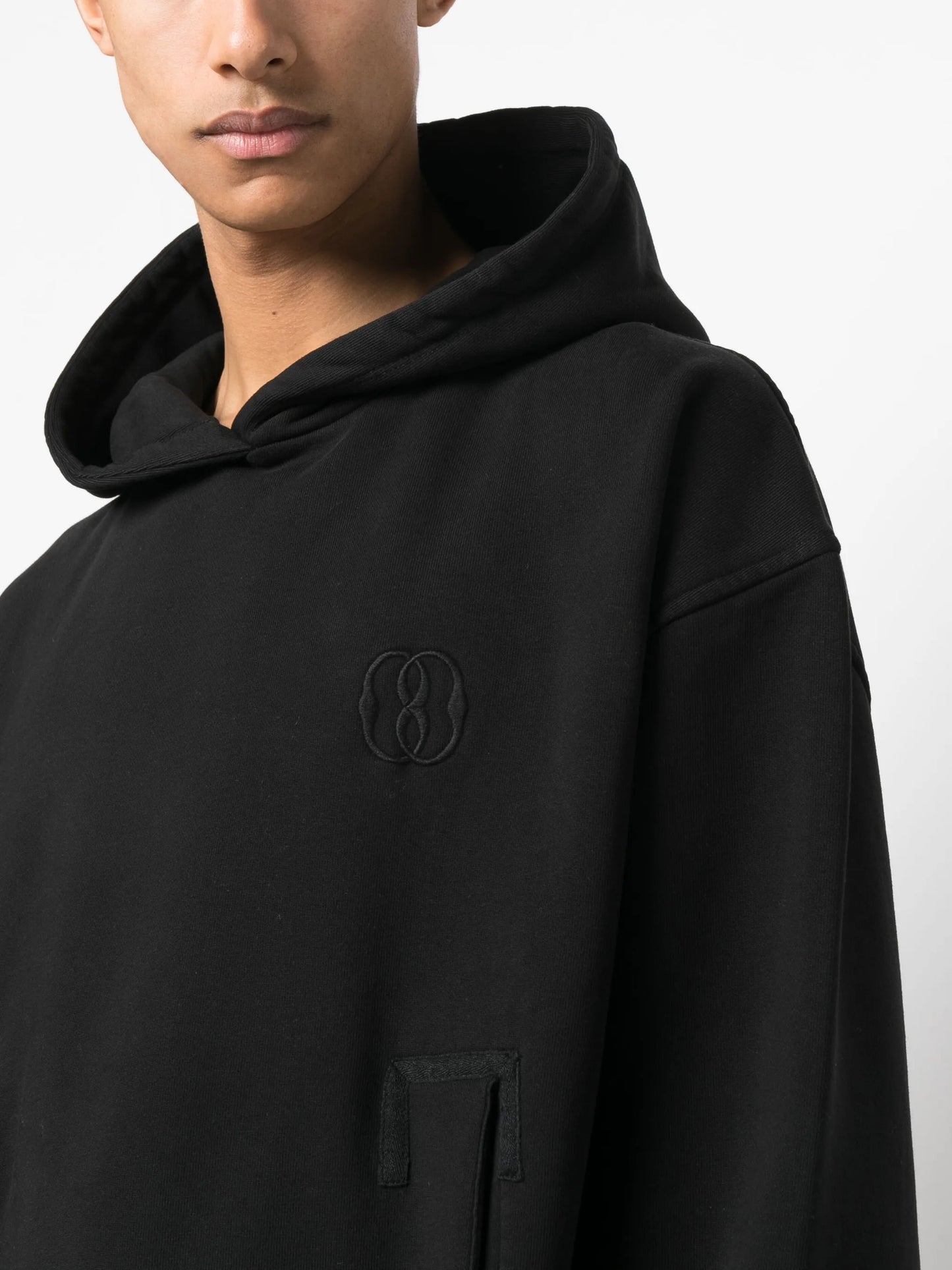 logo-embroidered cotton hoodie