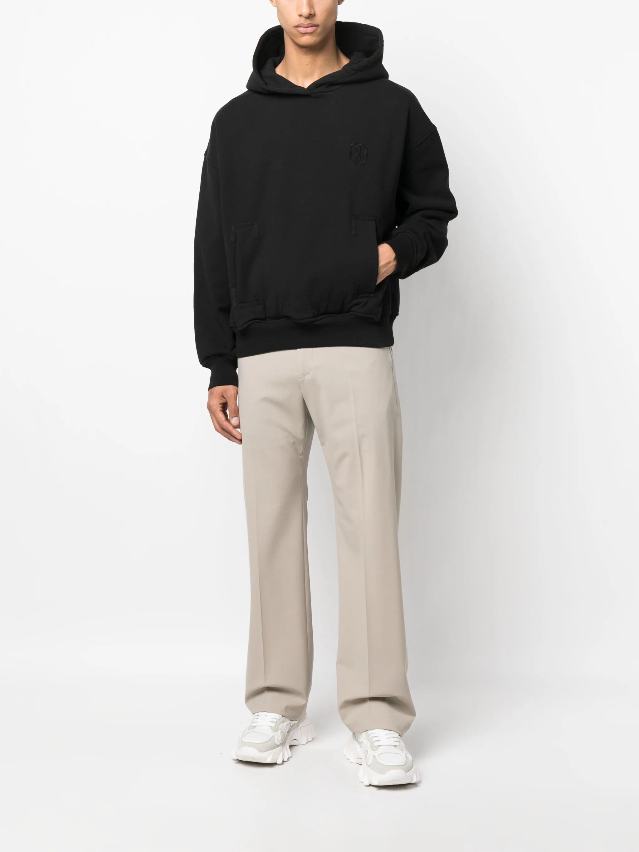 logo-embroidered cotton hoodie