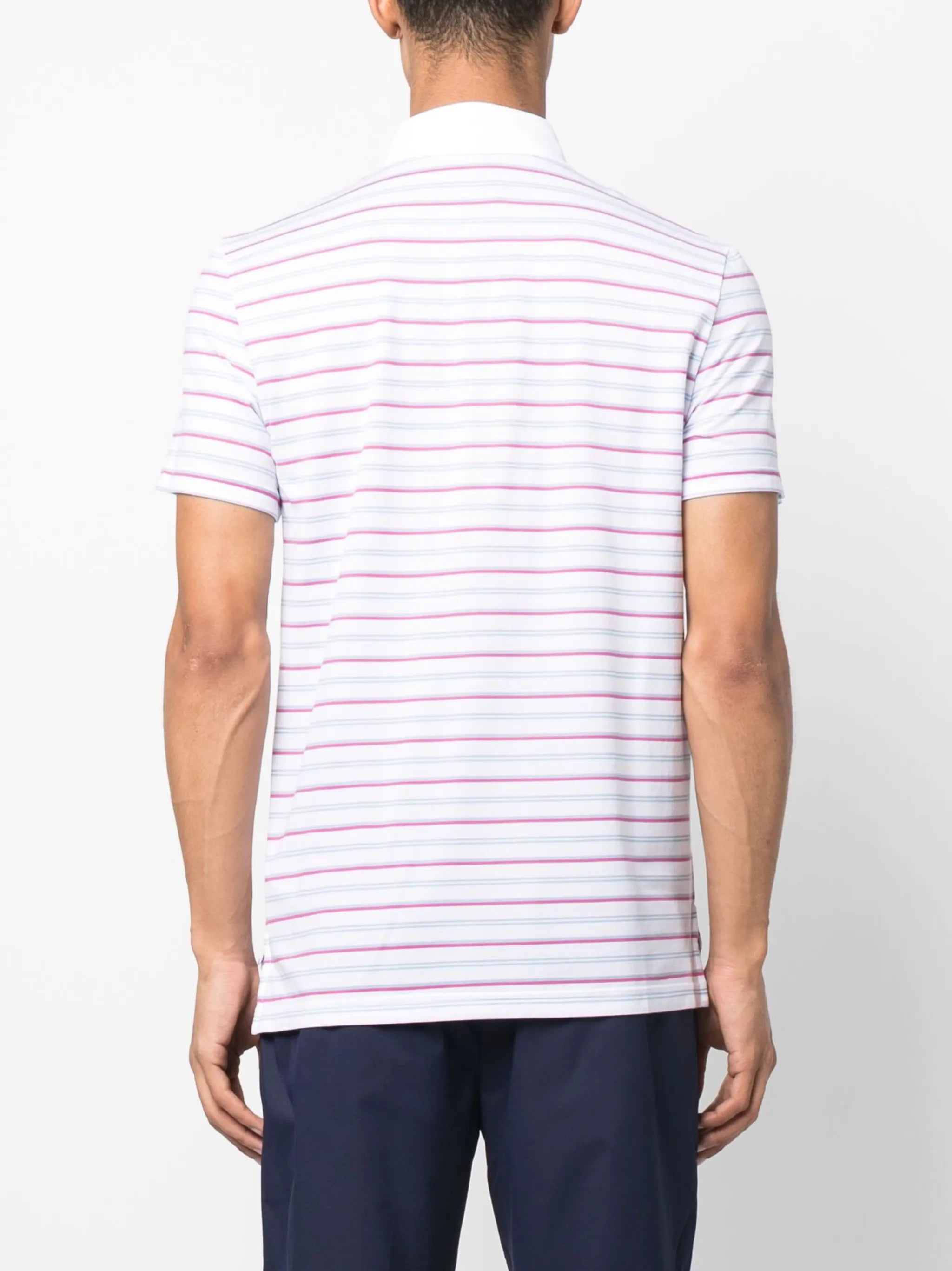 striped performance polo shirt
