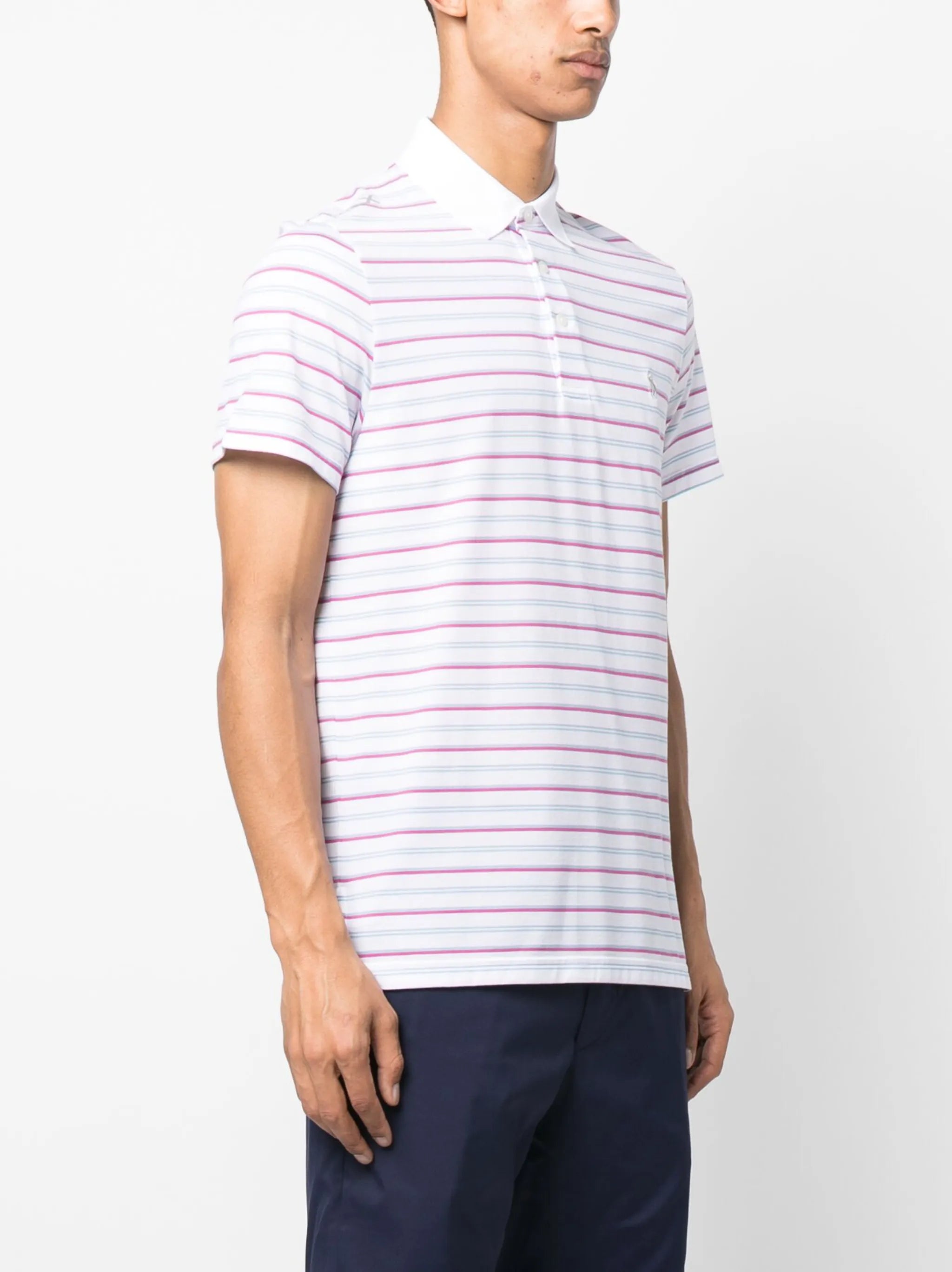 striped performance polo shirt