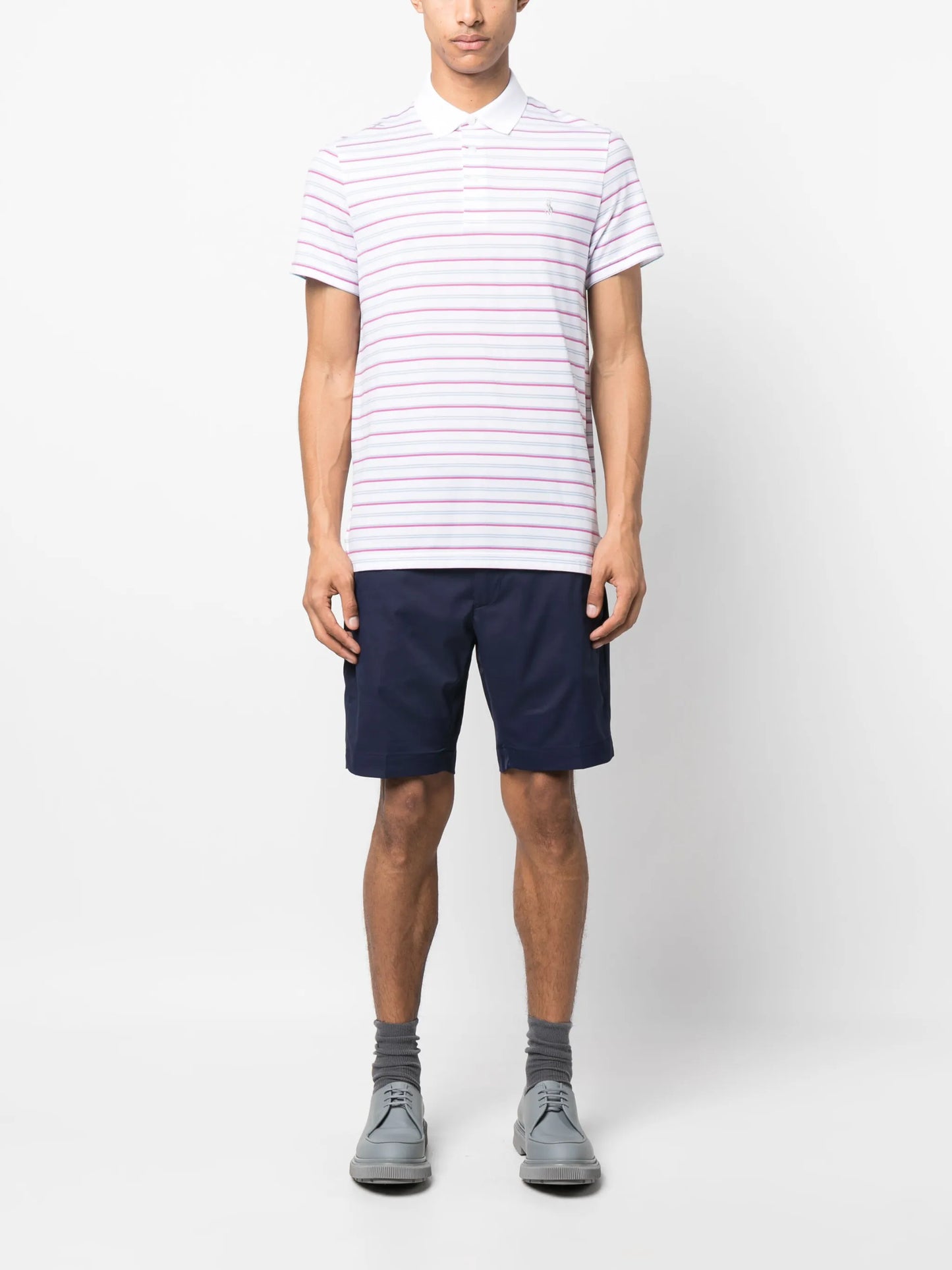 striped performance polo shirt