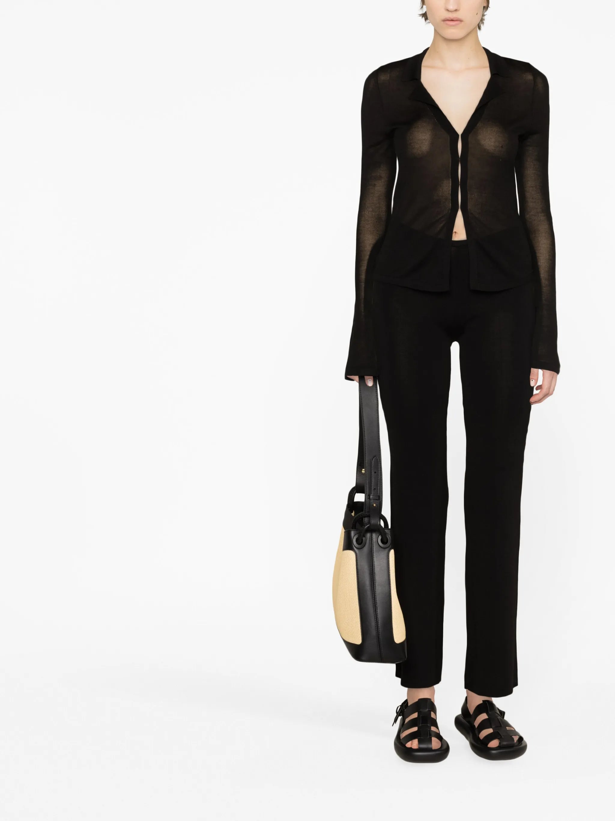 mid-rise cropped trousers