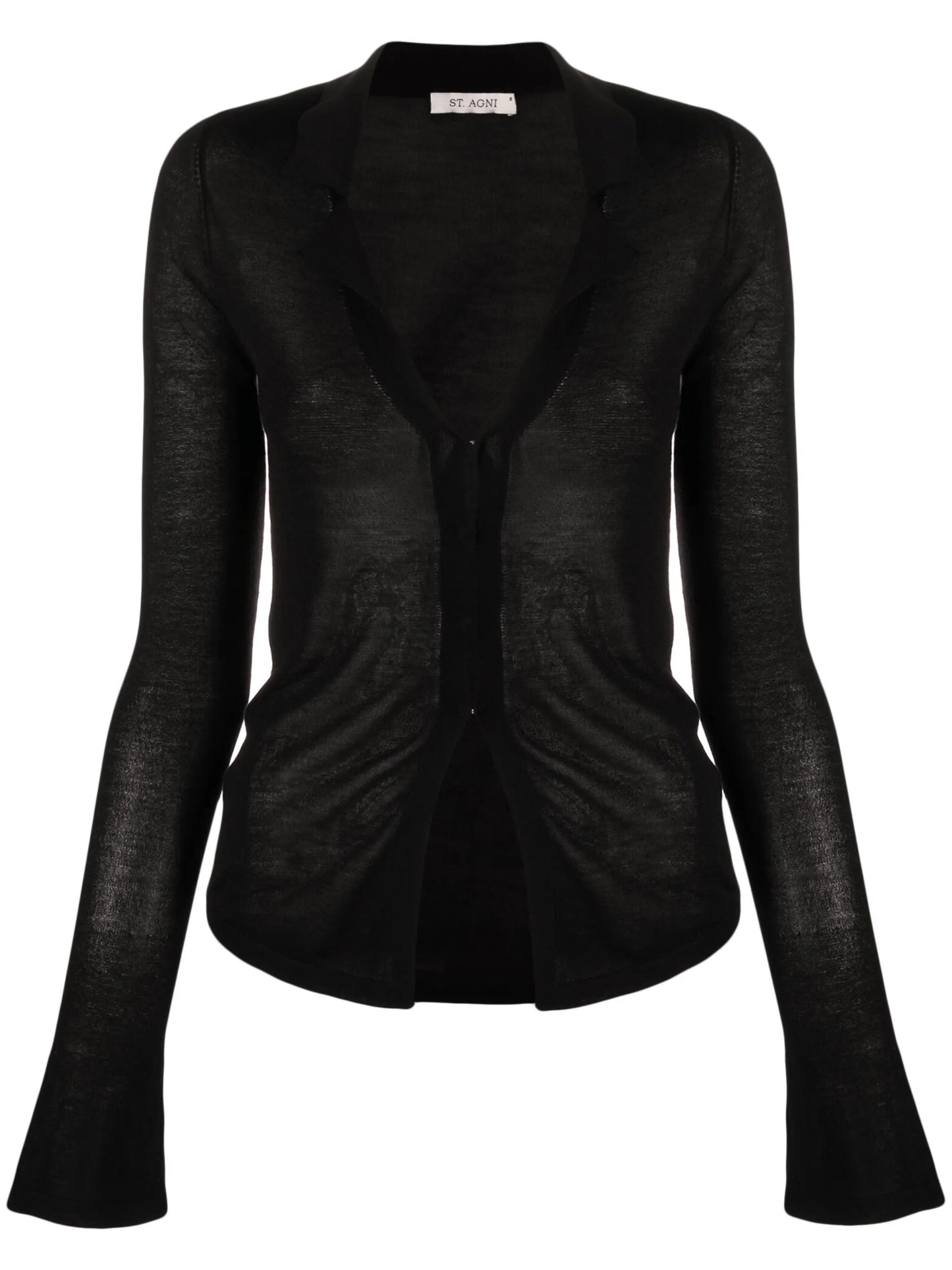 fine-knit long-sleeved shirt