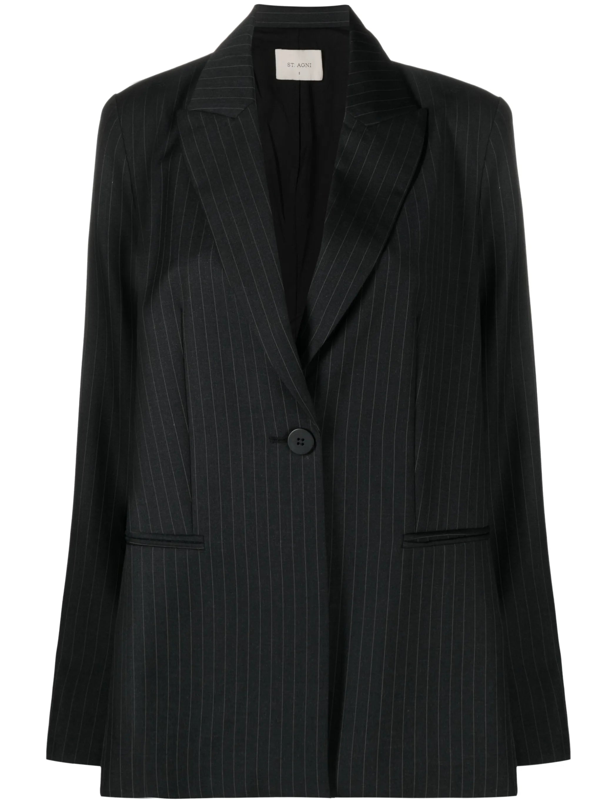 Agni pinstriped single-breasted blazer