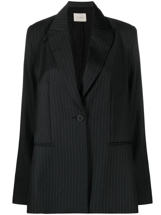 Agni pinstriped single-breasted blazer