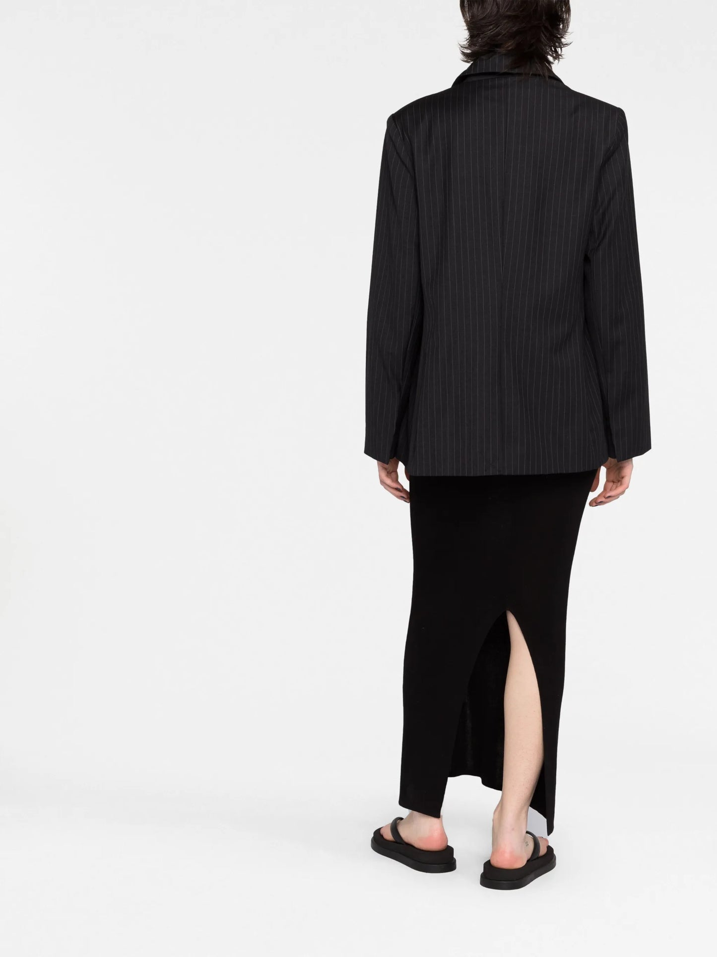Agni pinstriped single-breasted blazer