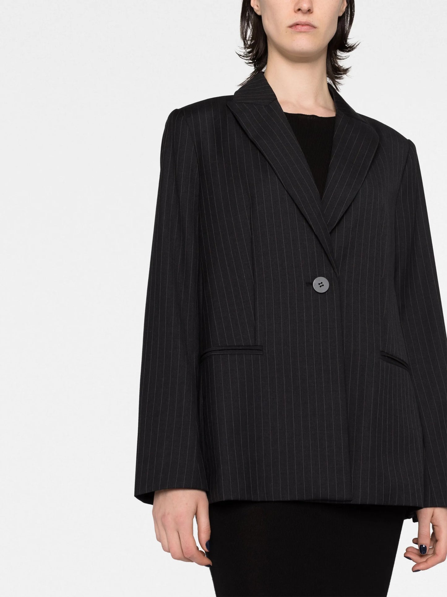 Agni pinstriped single-breasted blazer
