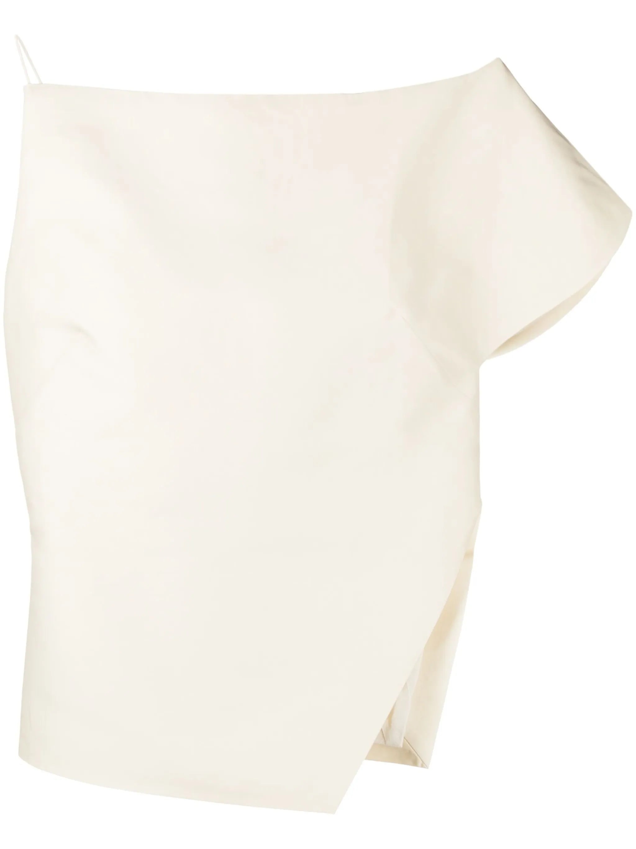 off-shoulder asymmetric cotton top