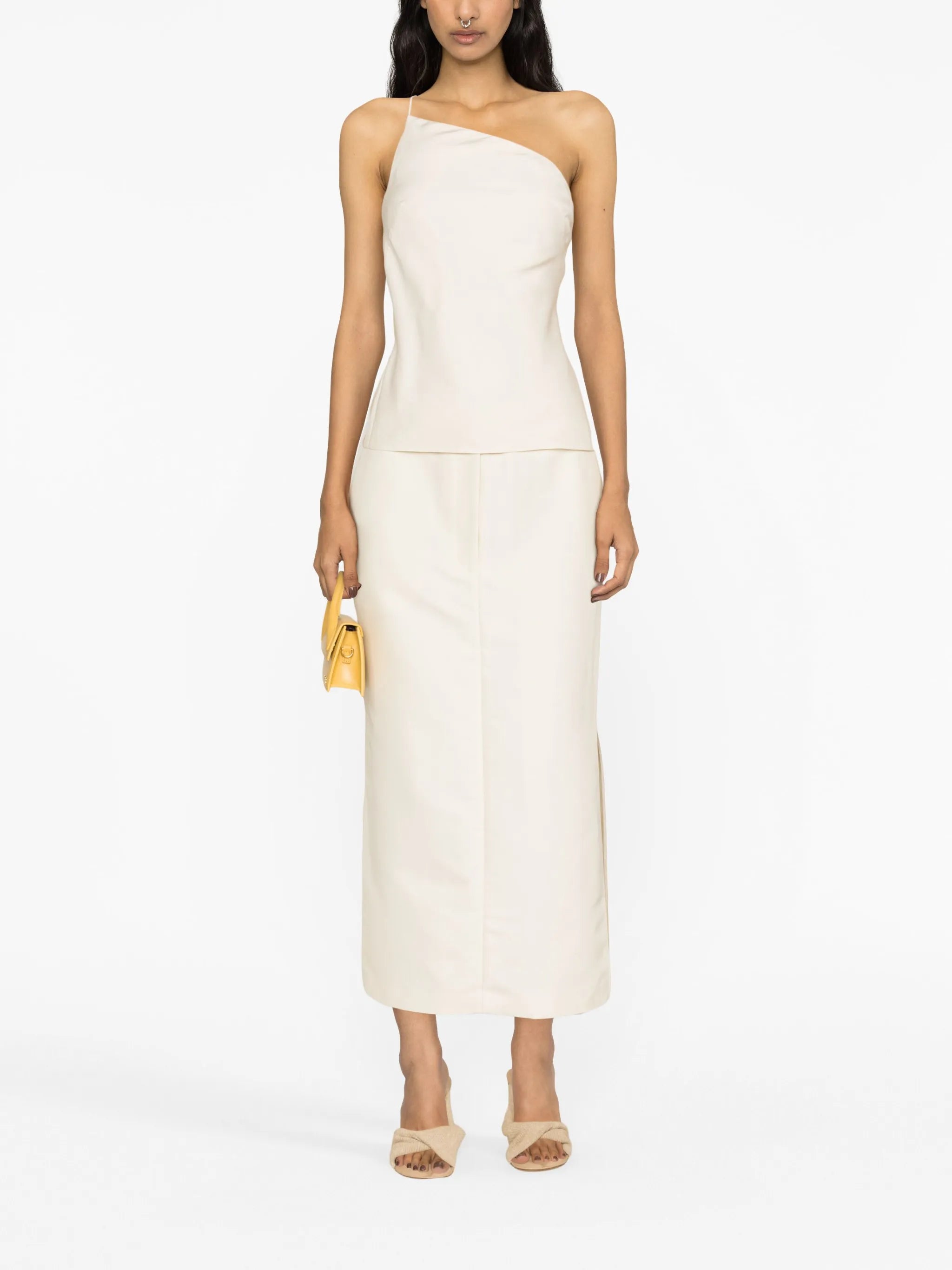 one-shoulder lyocell top