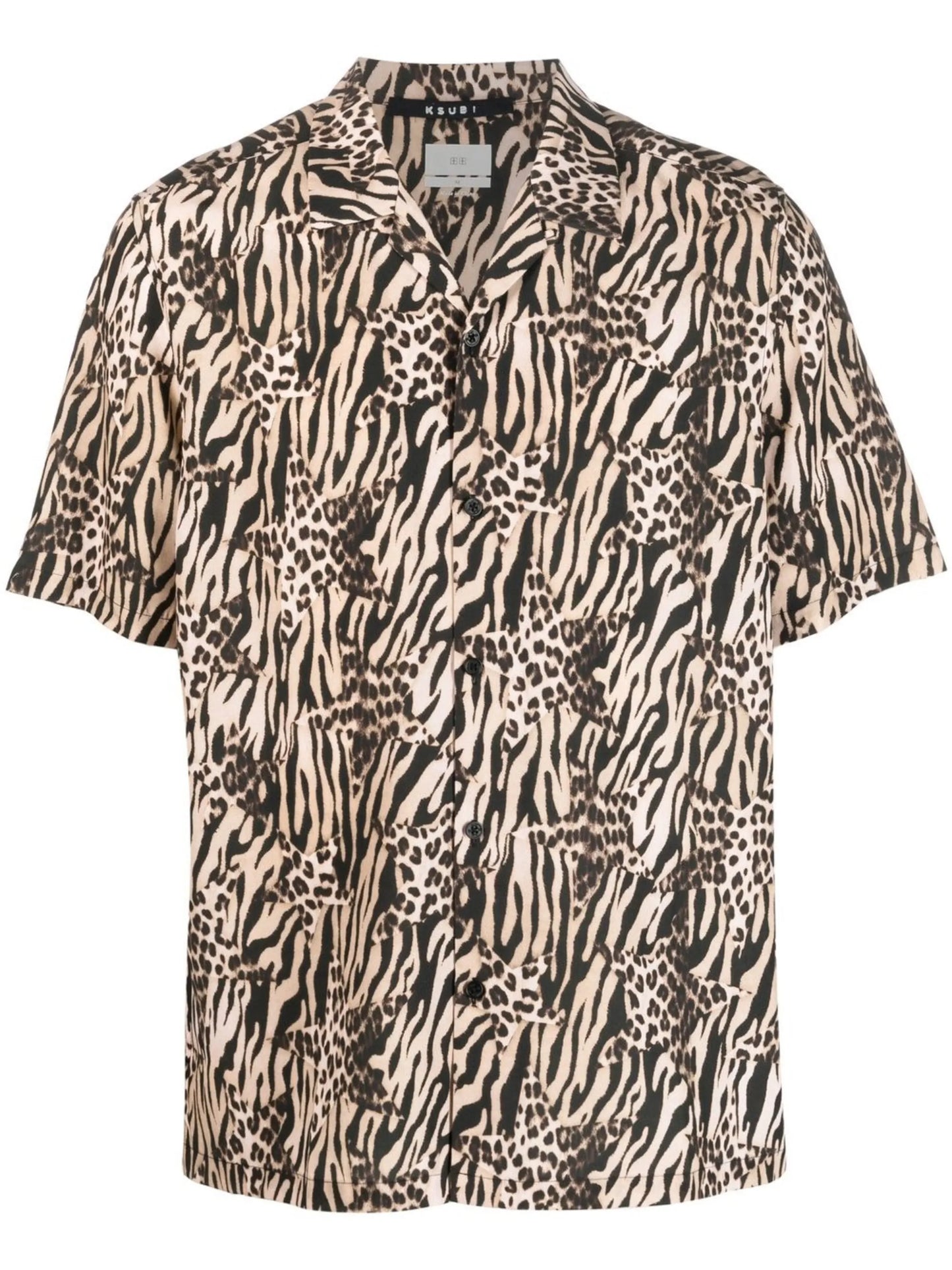 animal-print short-sleeve shirt