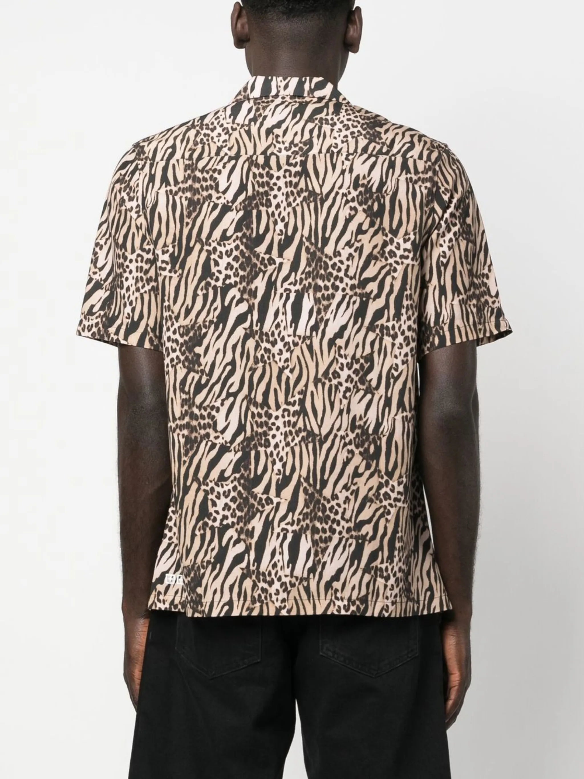 animal-print short-sleeve shirt