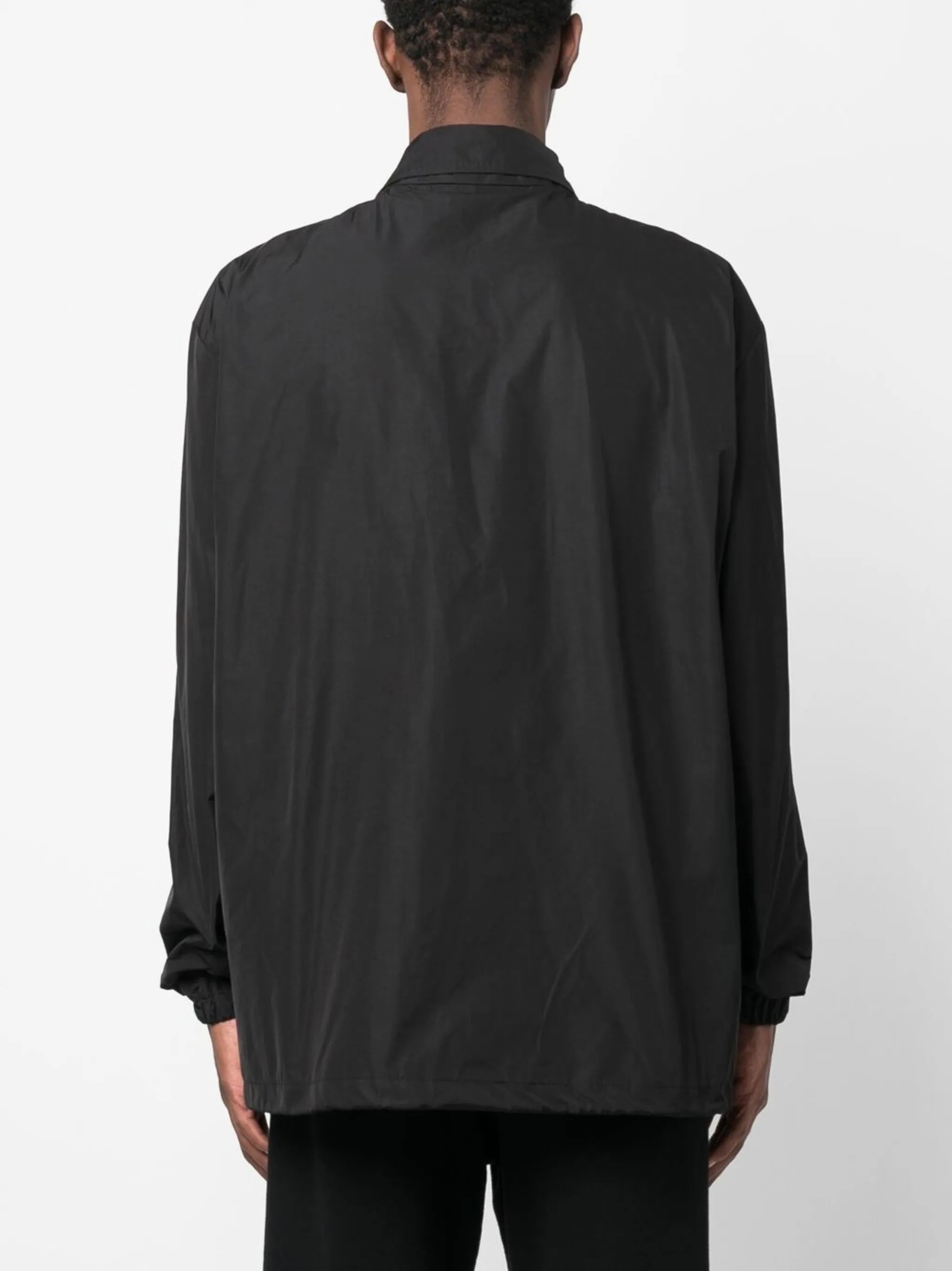 logo-print shirt jacket