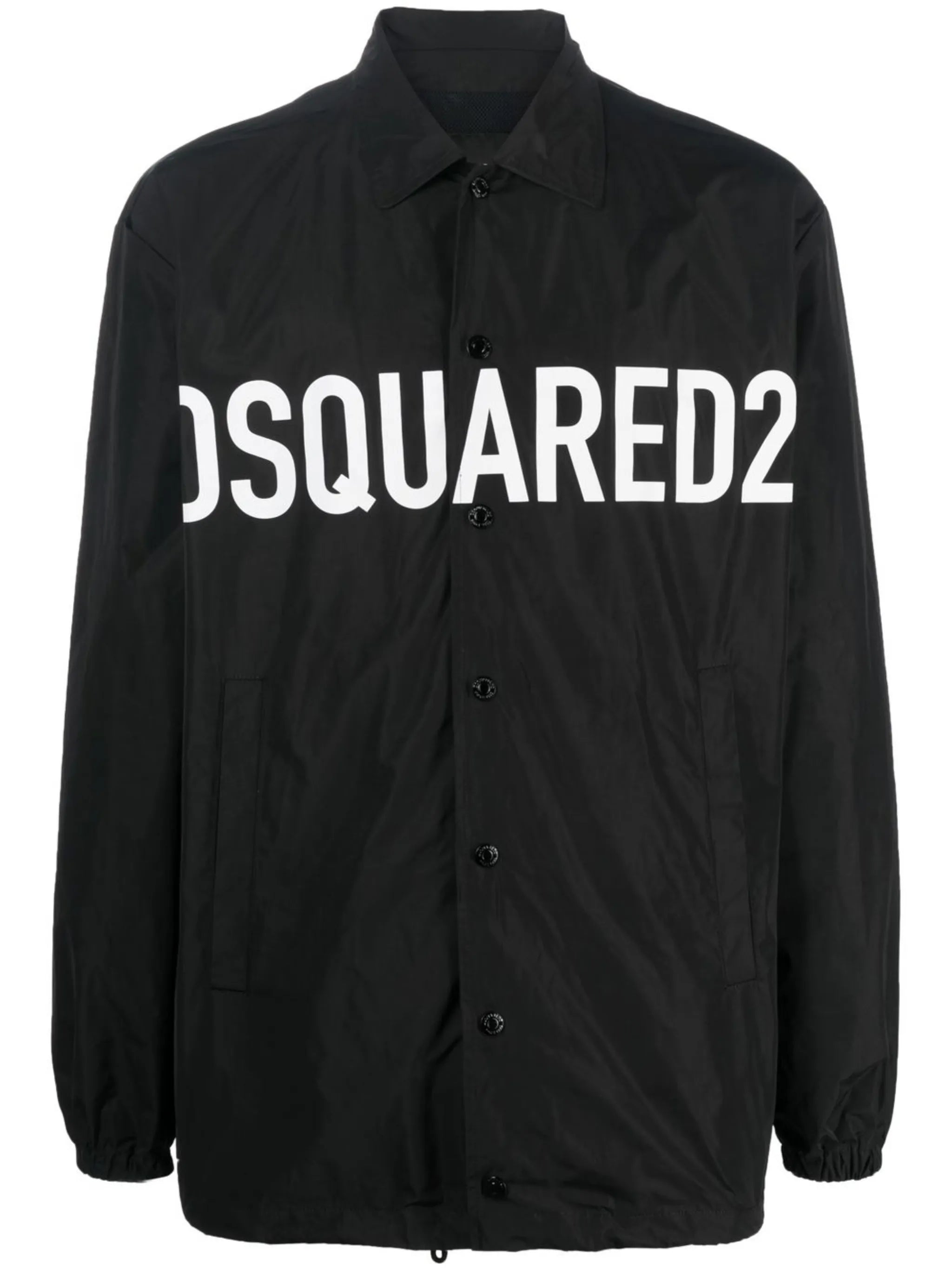 logo-print shirt jacket