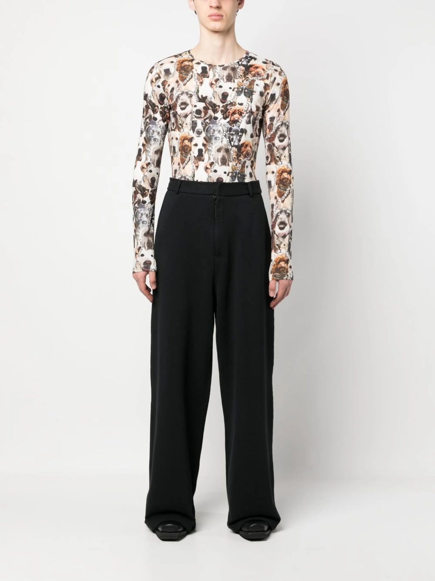 animal-print long-sleeve T-shirt
