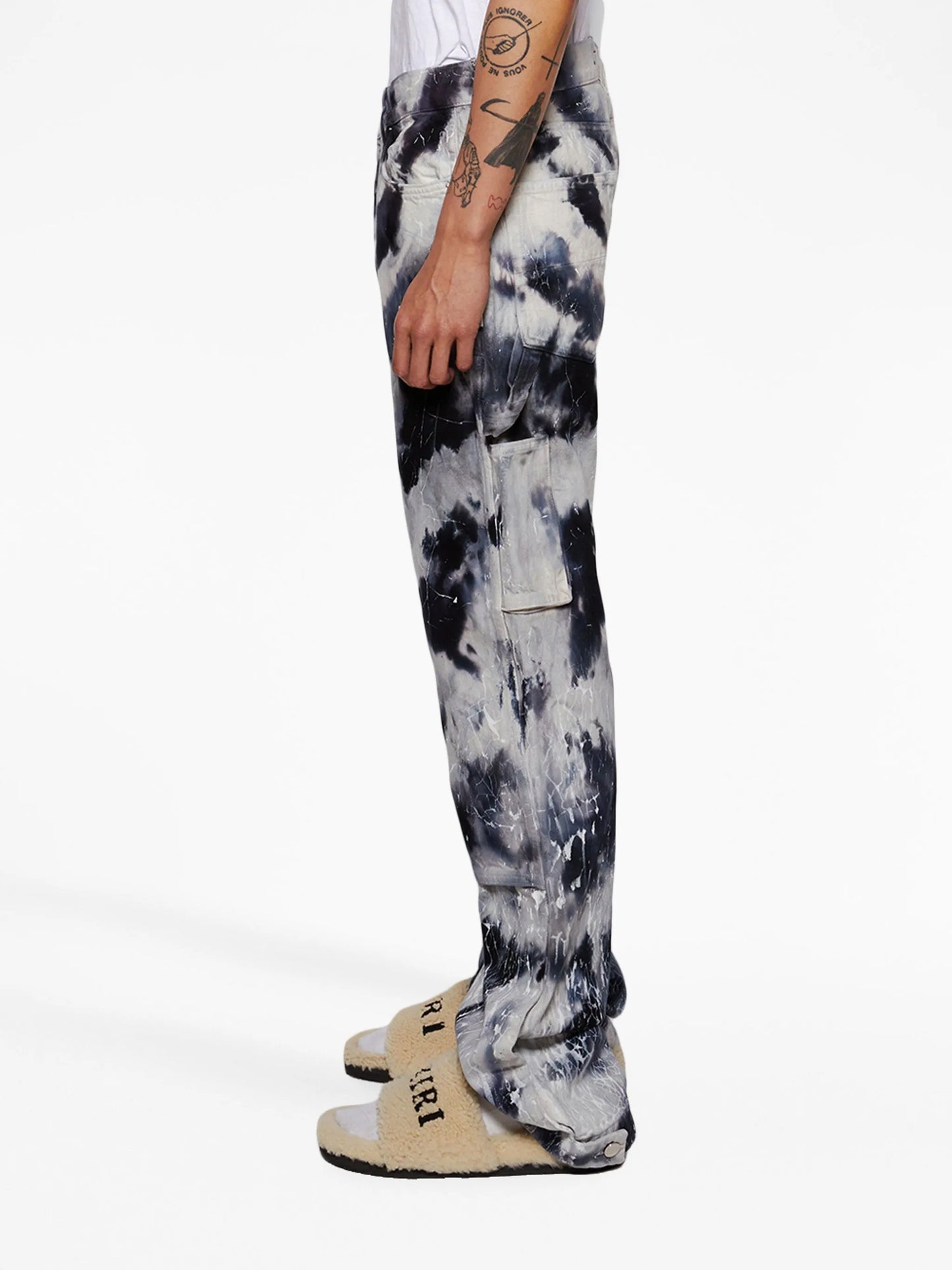 tie-dye wide-leg jeans