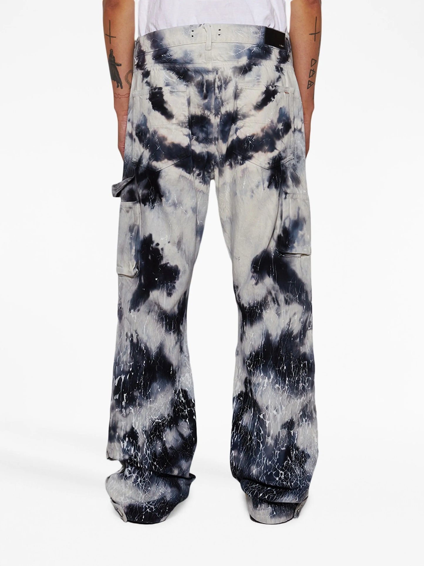 tie-dye wide-leg jeans