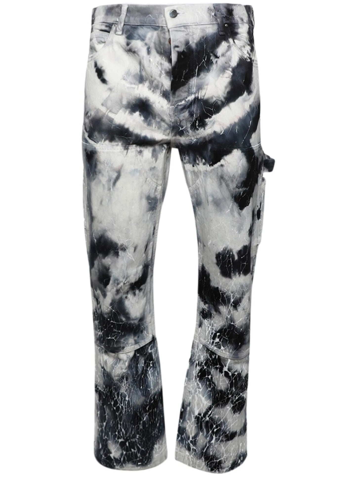 tie-dye wide-leg jeans