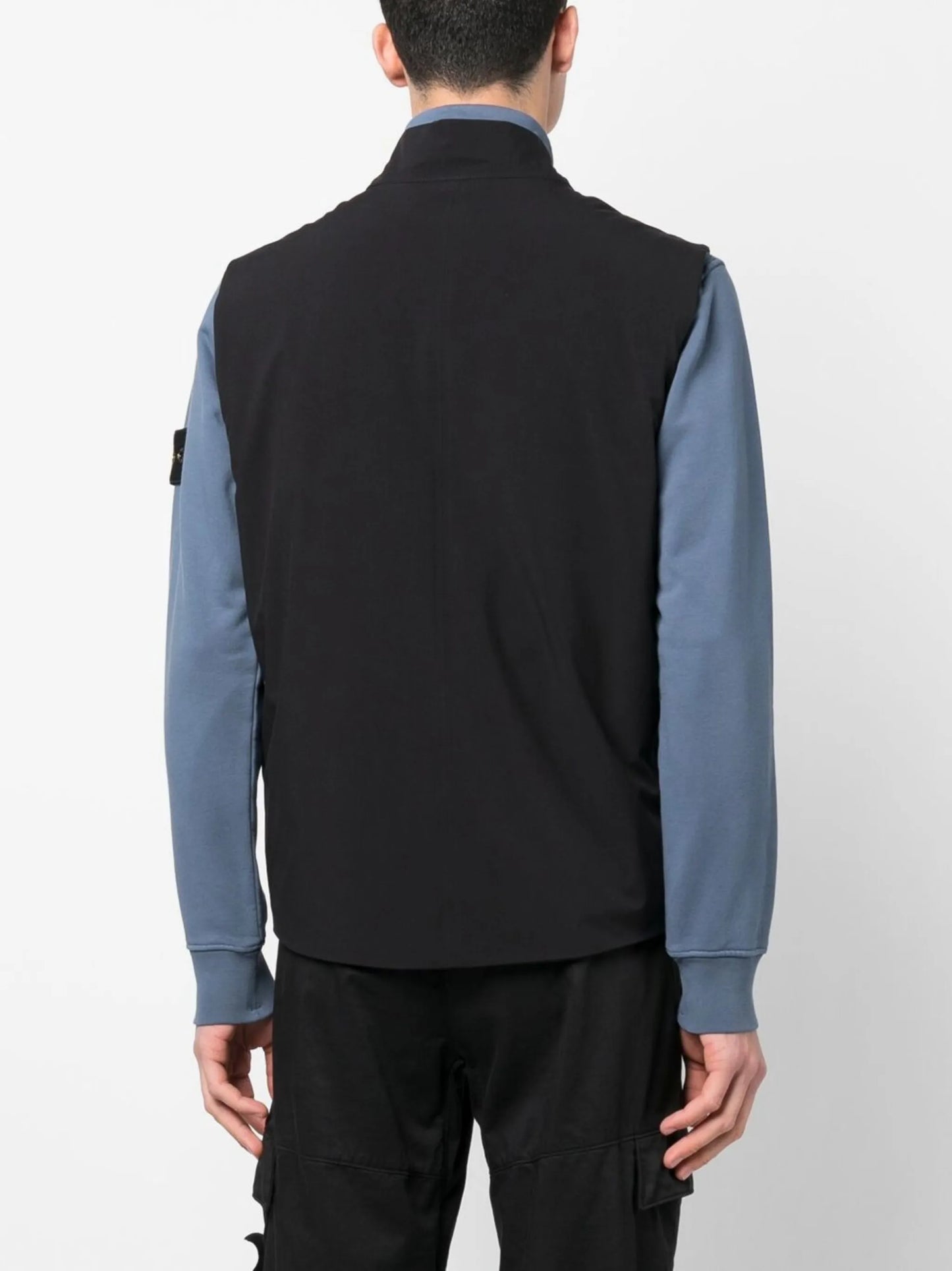 embroidered logo zipped waistcoat