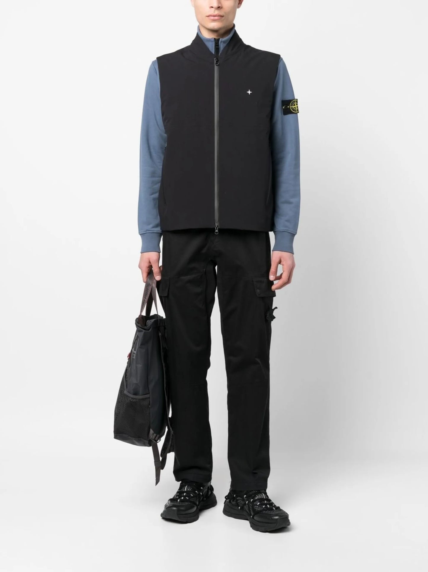 embroidered logo zipped waistcoat