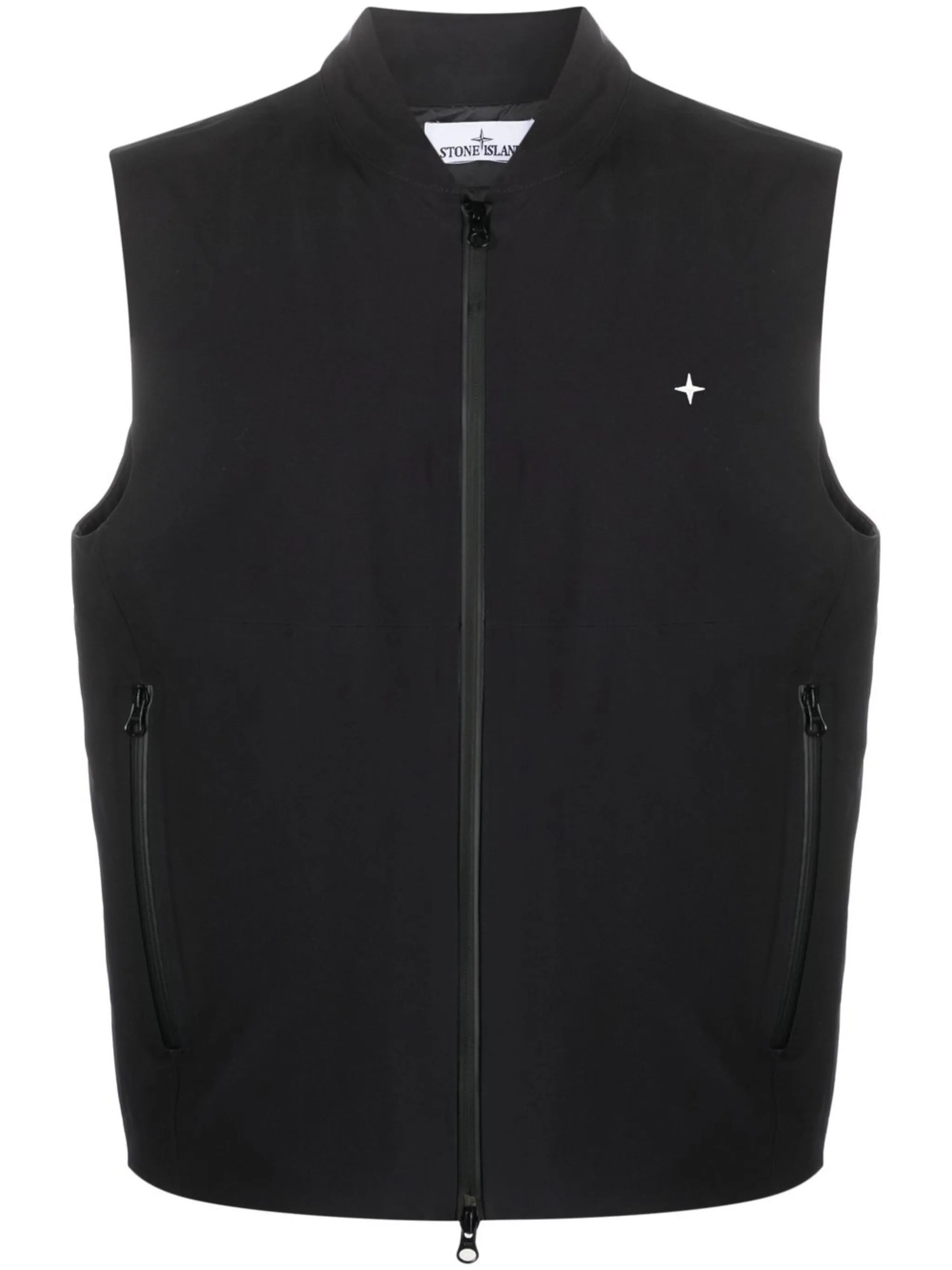 embroidered logo zipped waistcoat