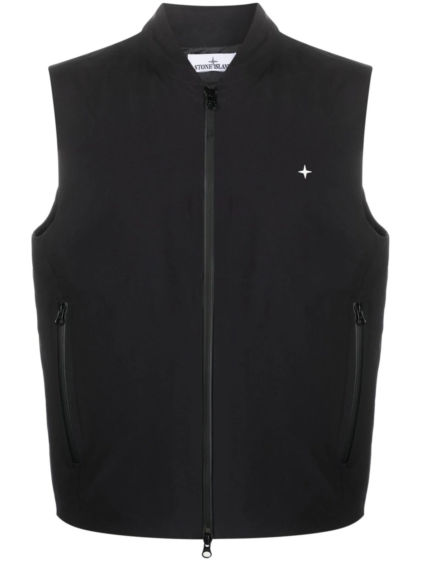 embroidered logo zipped waistcoat