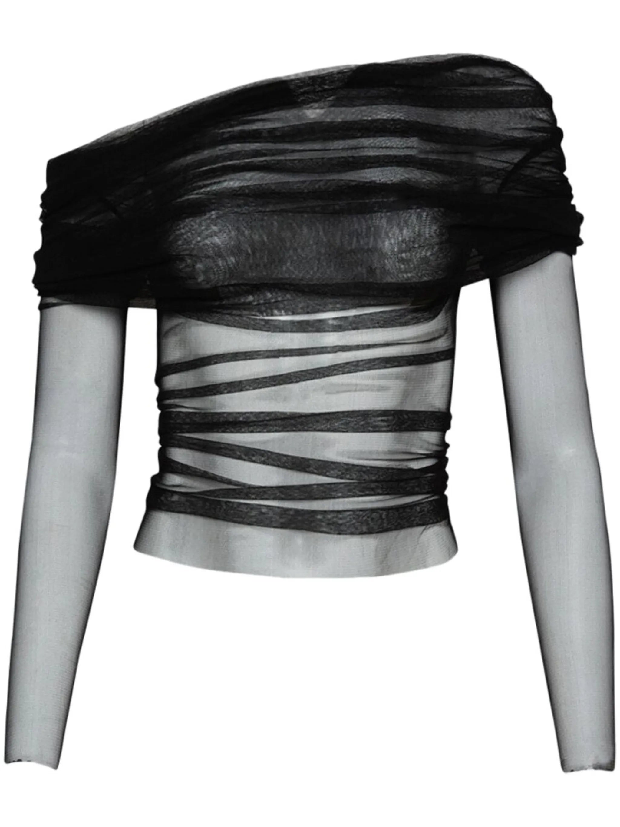 Veiled silk top