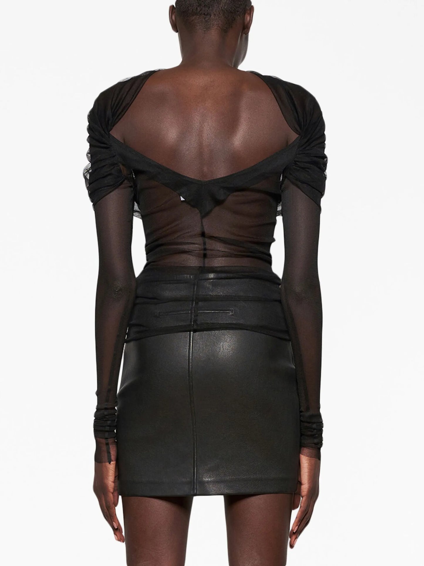 Veiled silk top