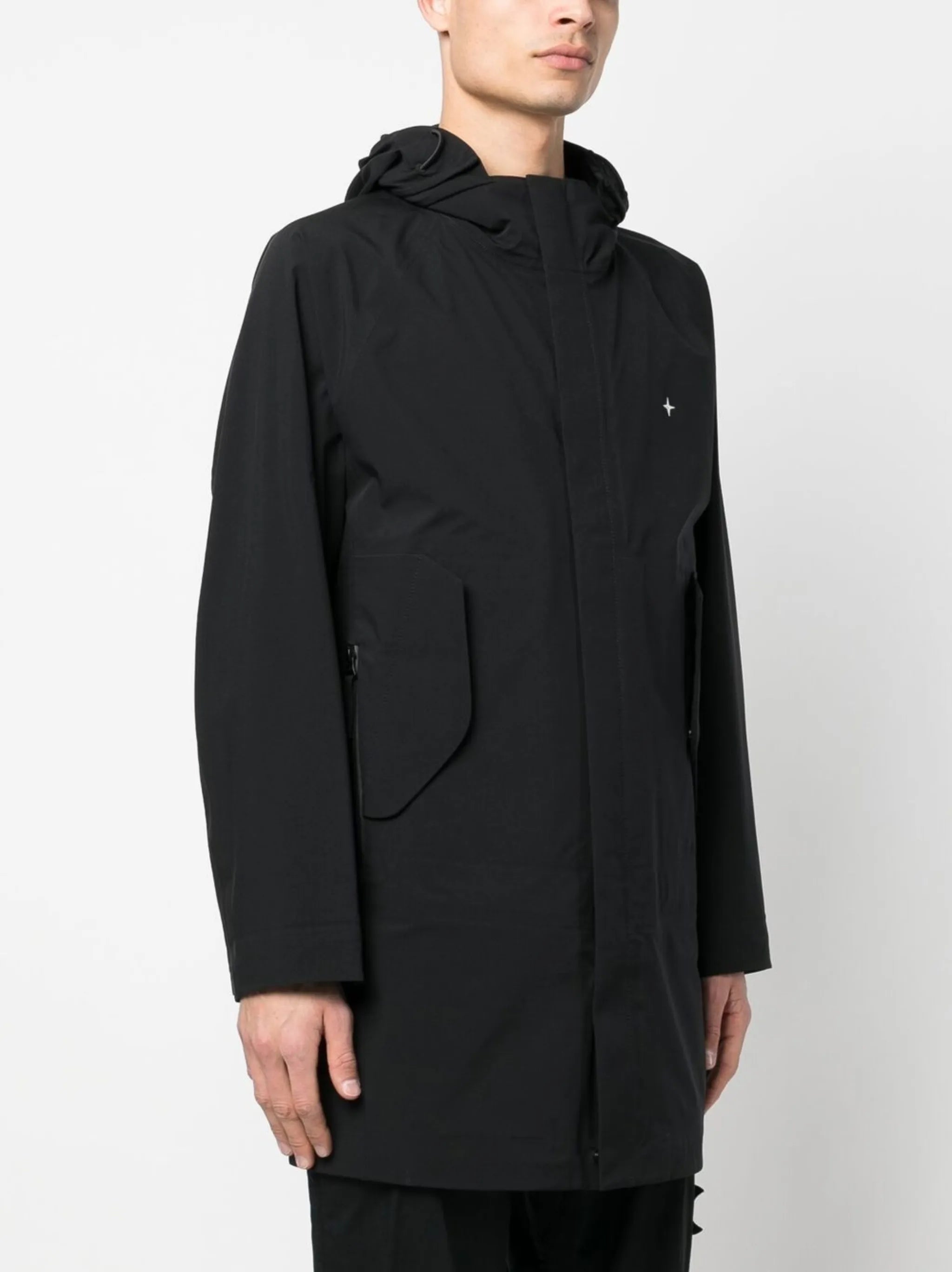 logo-embroidered hooded jacket