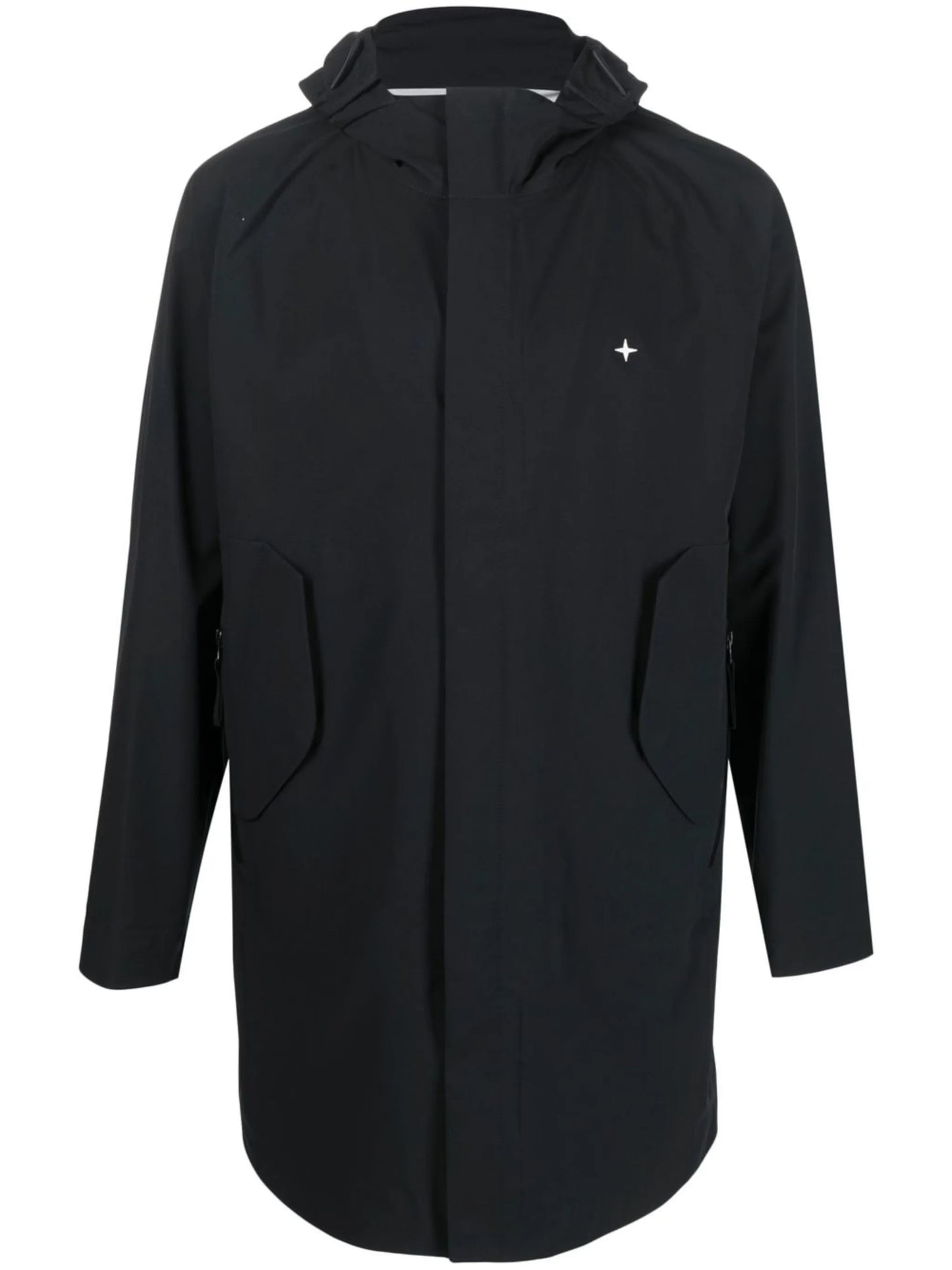 logo-embroidered hooded jacket