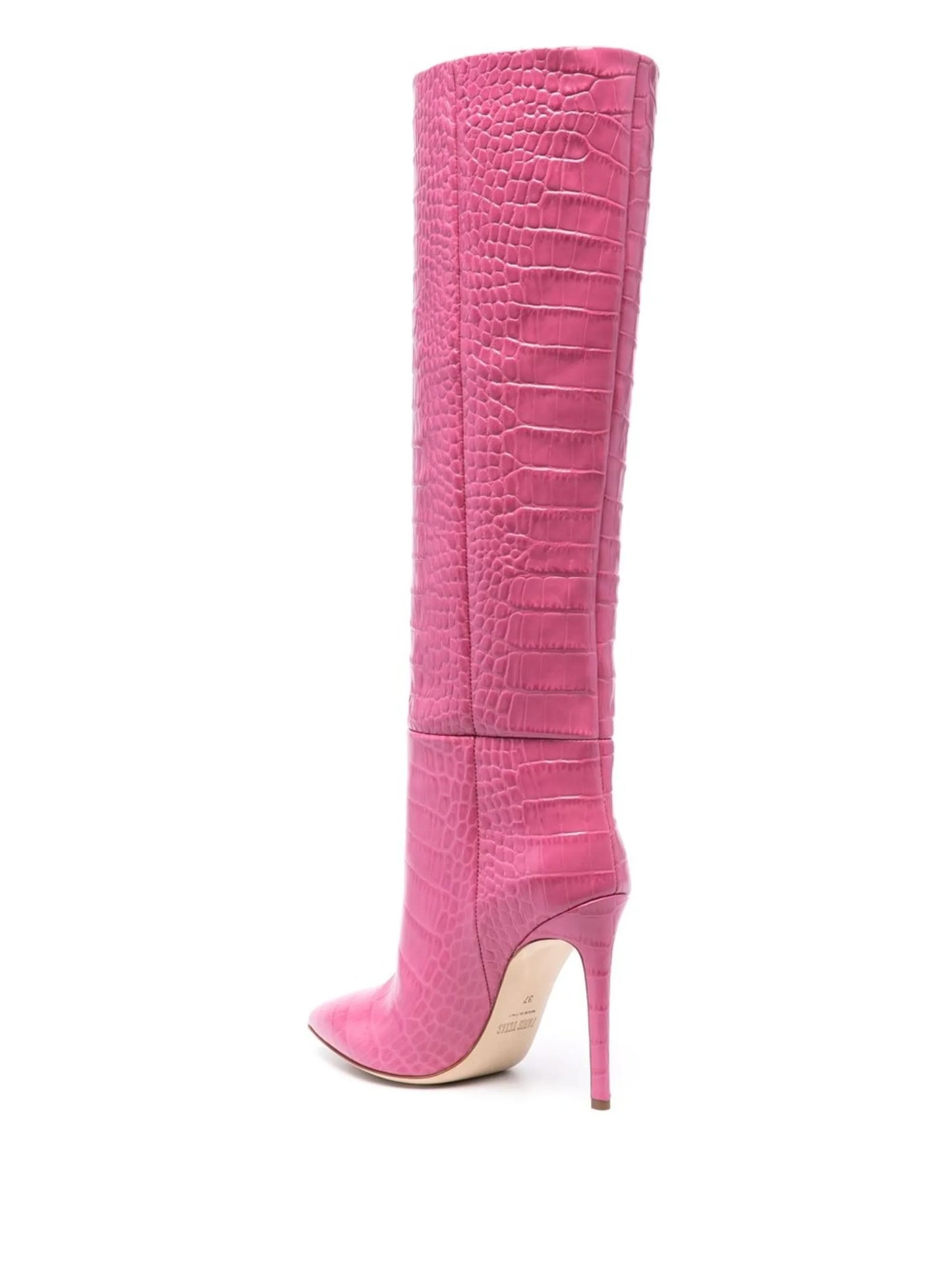 120mm crocodile-effect knee-length boots