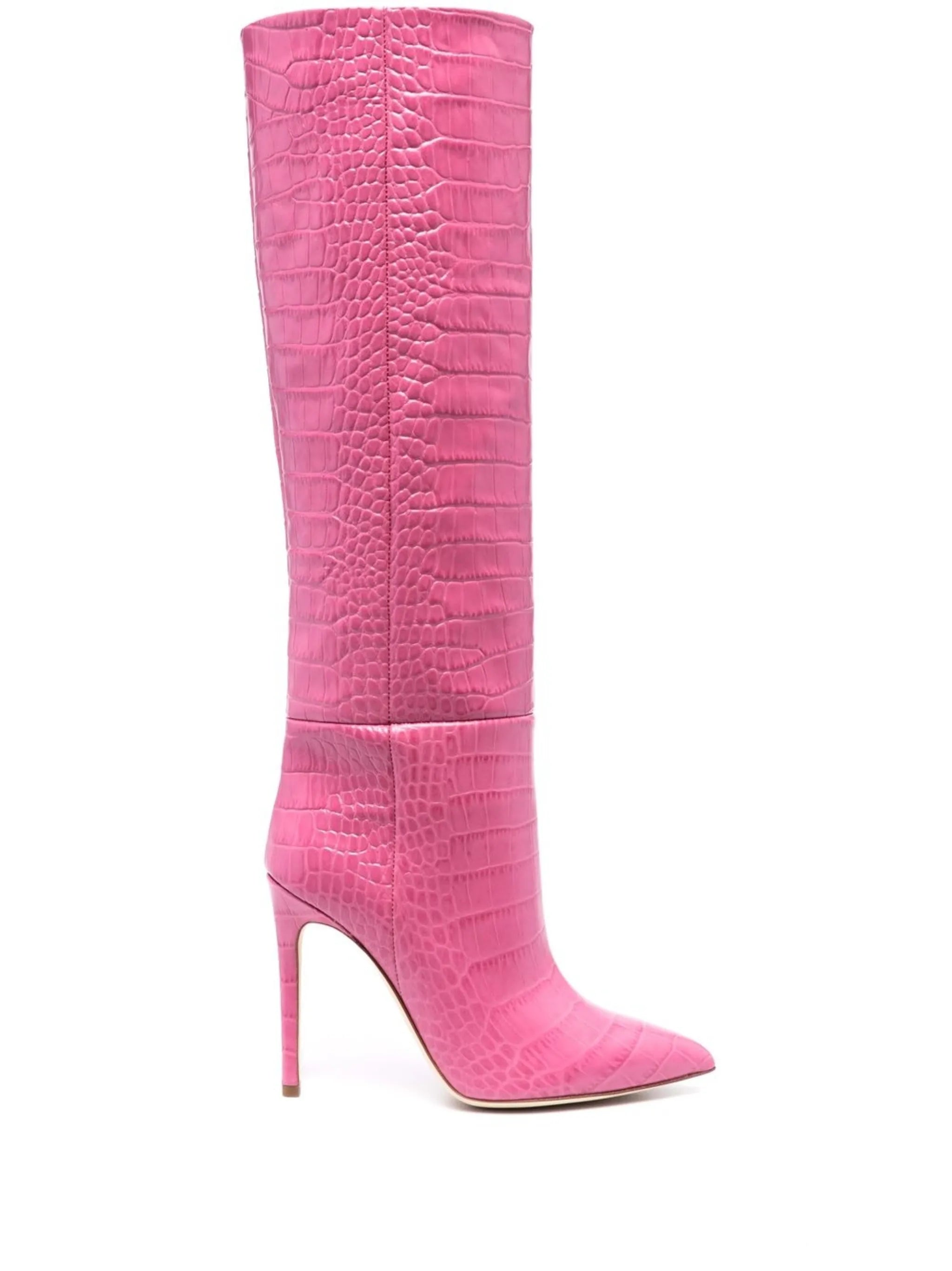 120mm crocodile-effect knee-length boots