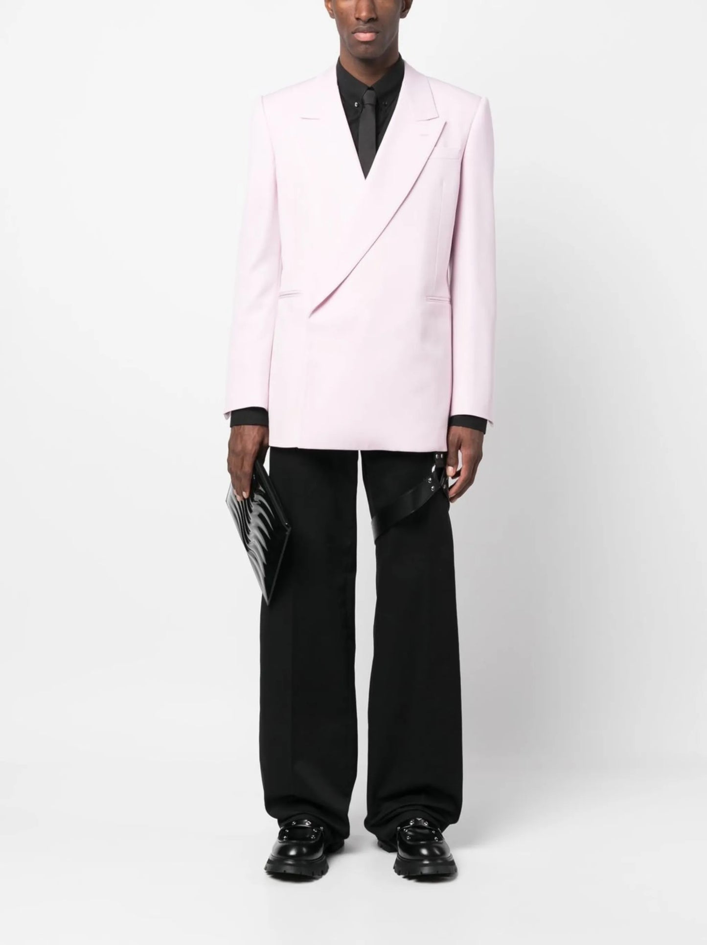 off-centre fastening wool blazer