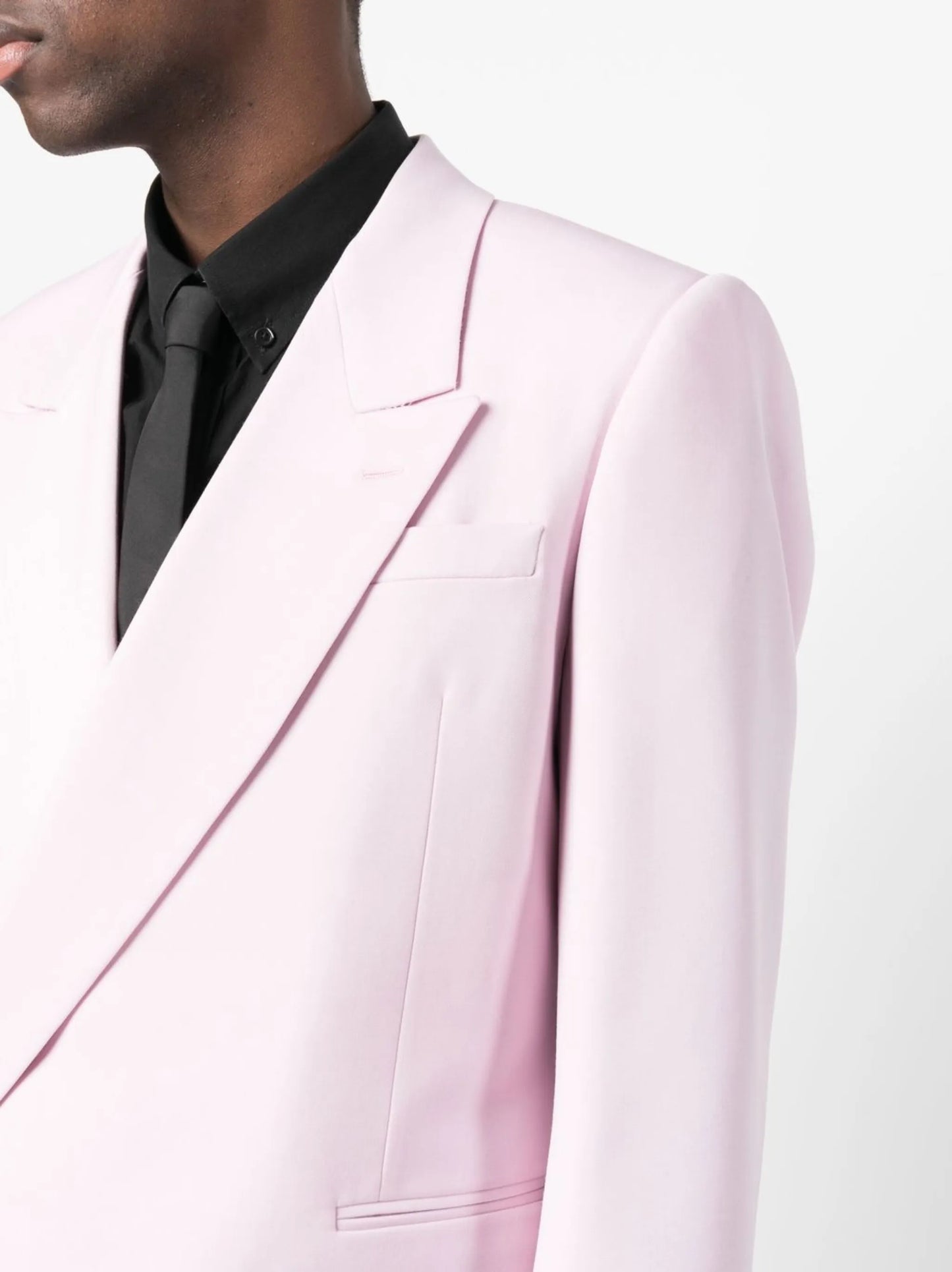 off-centre fastening wool blazer