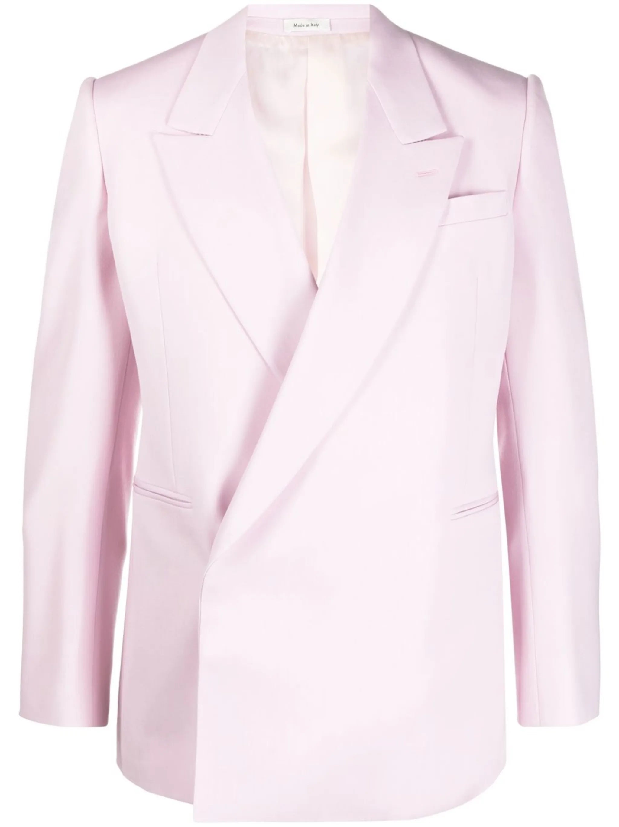 off-centre fastening wool blazer