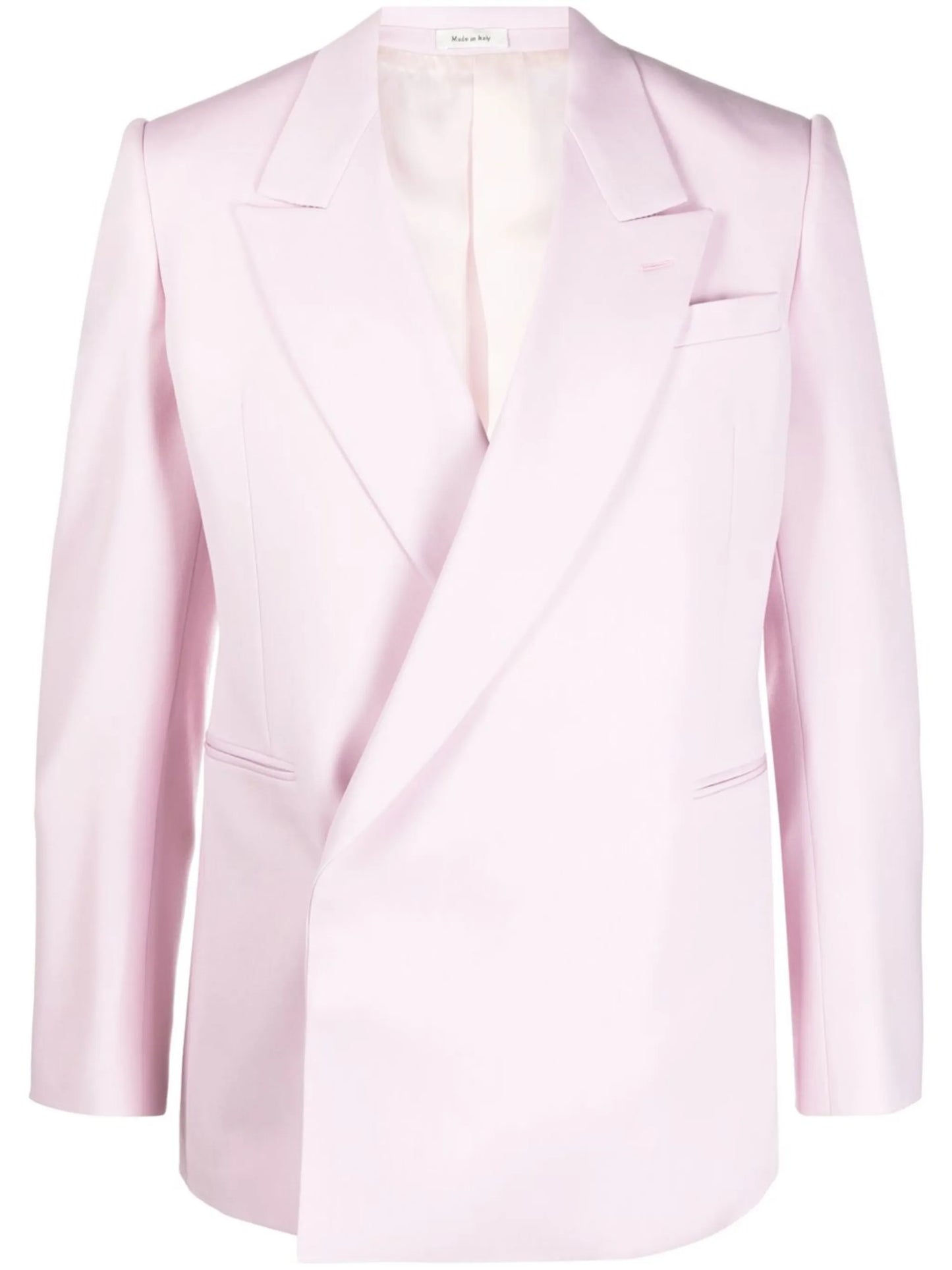 off-centre fastening wool blazer