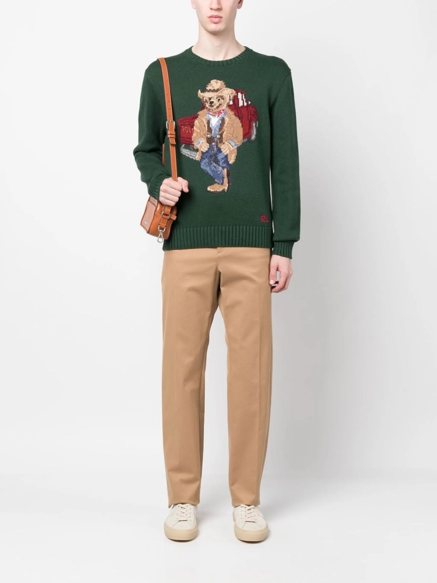 Polo Bear intarsia-knit jumper