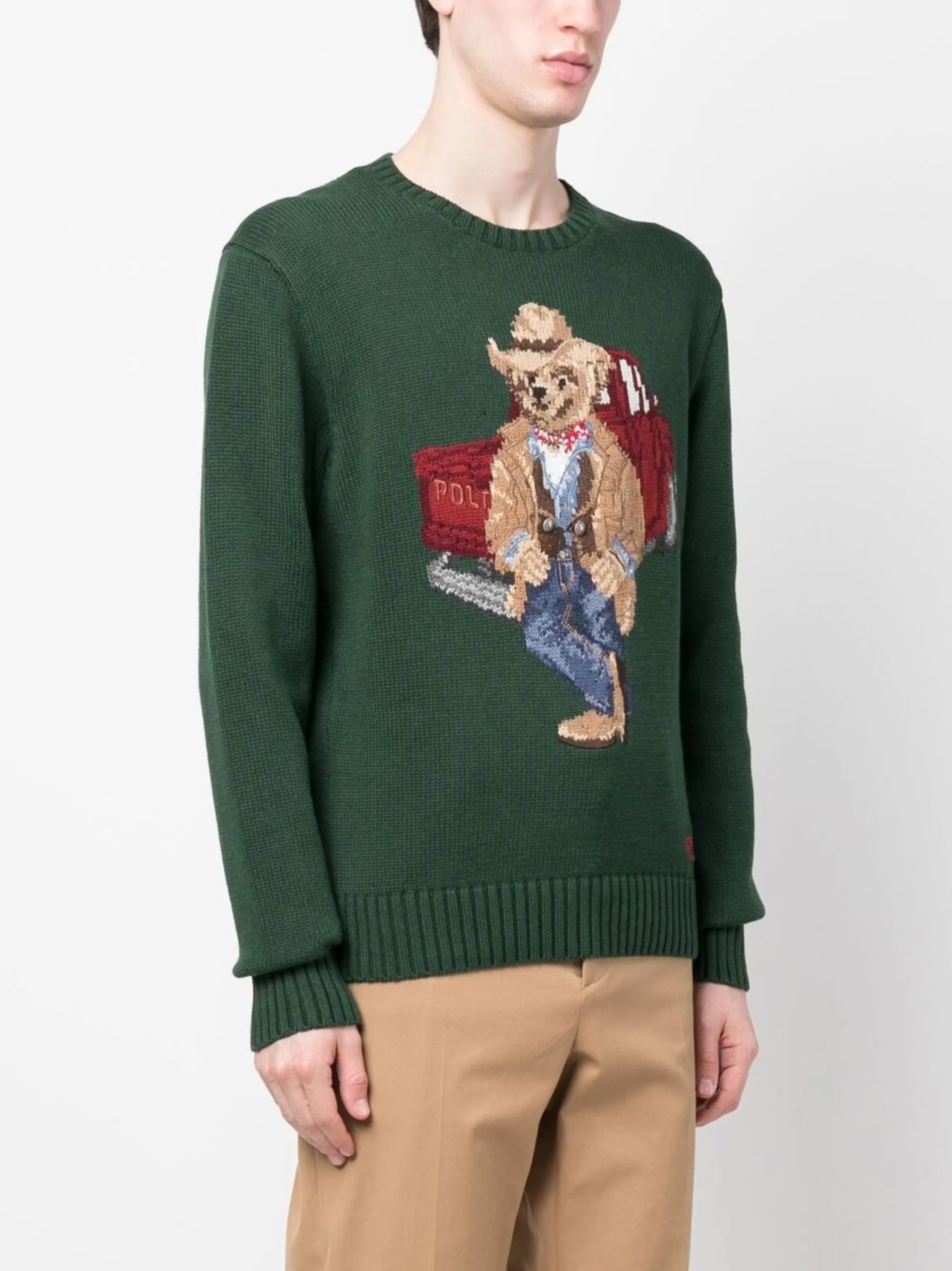 Polo Bear intarsia-knit jumper