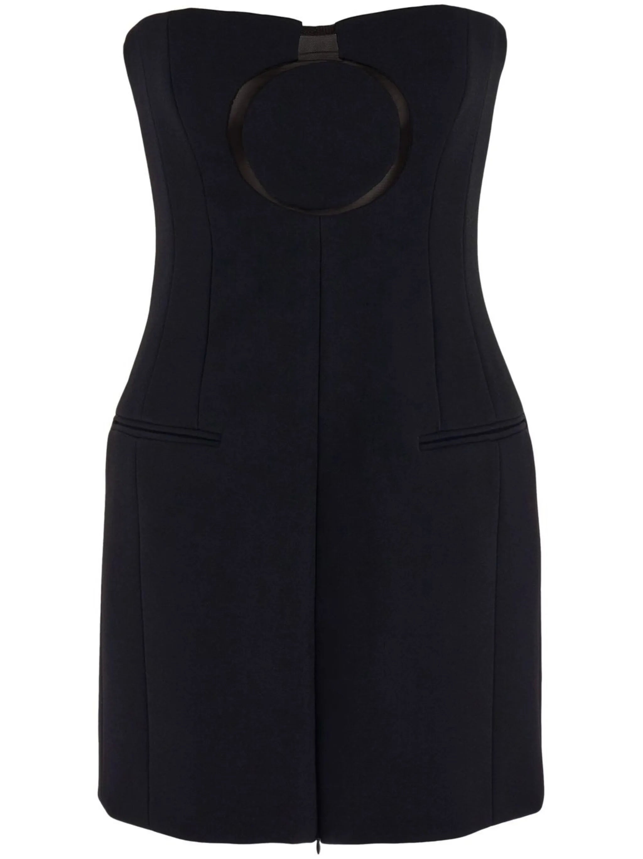 circle-print strapless fitted top