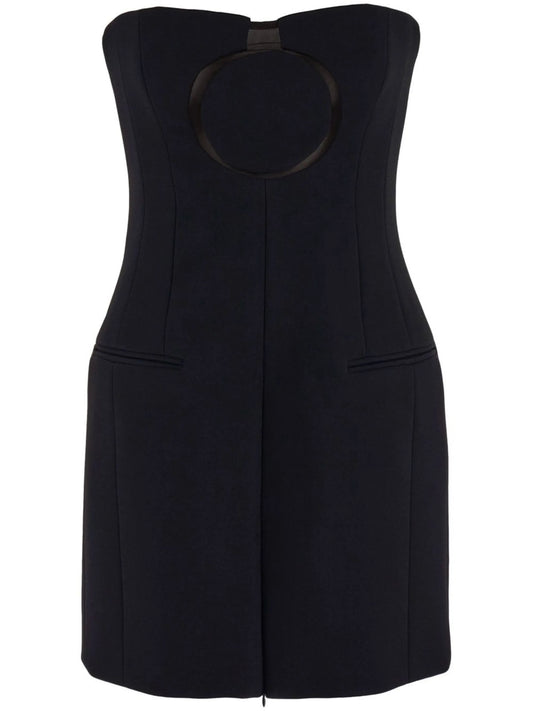 circle-print strapless fitted top
