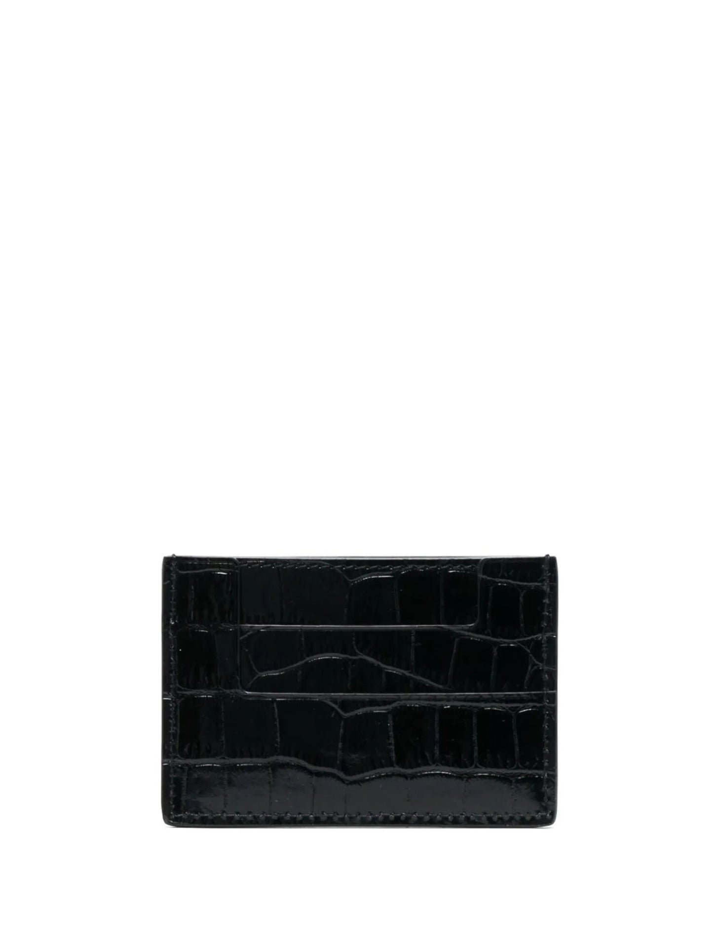 embossed-croc logo-plaque cardholder