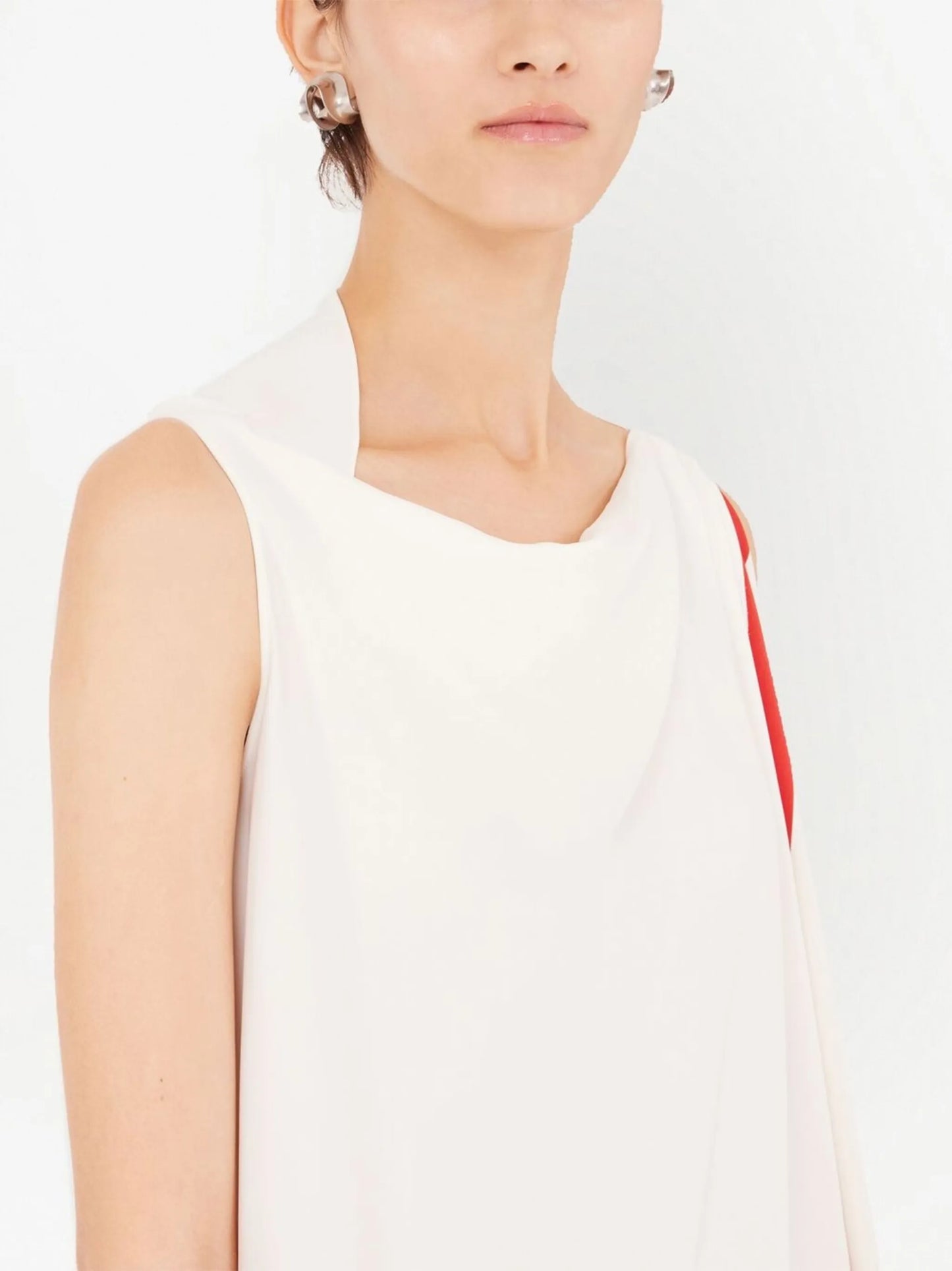 printed draped midi dress