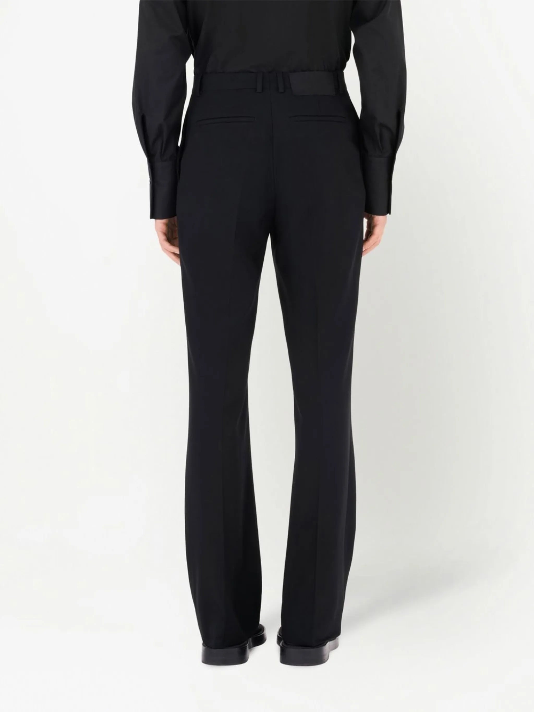 satin-insert tailored trousers