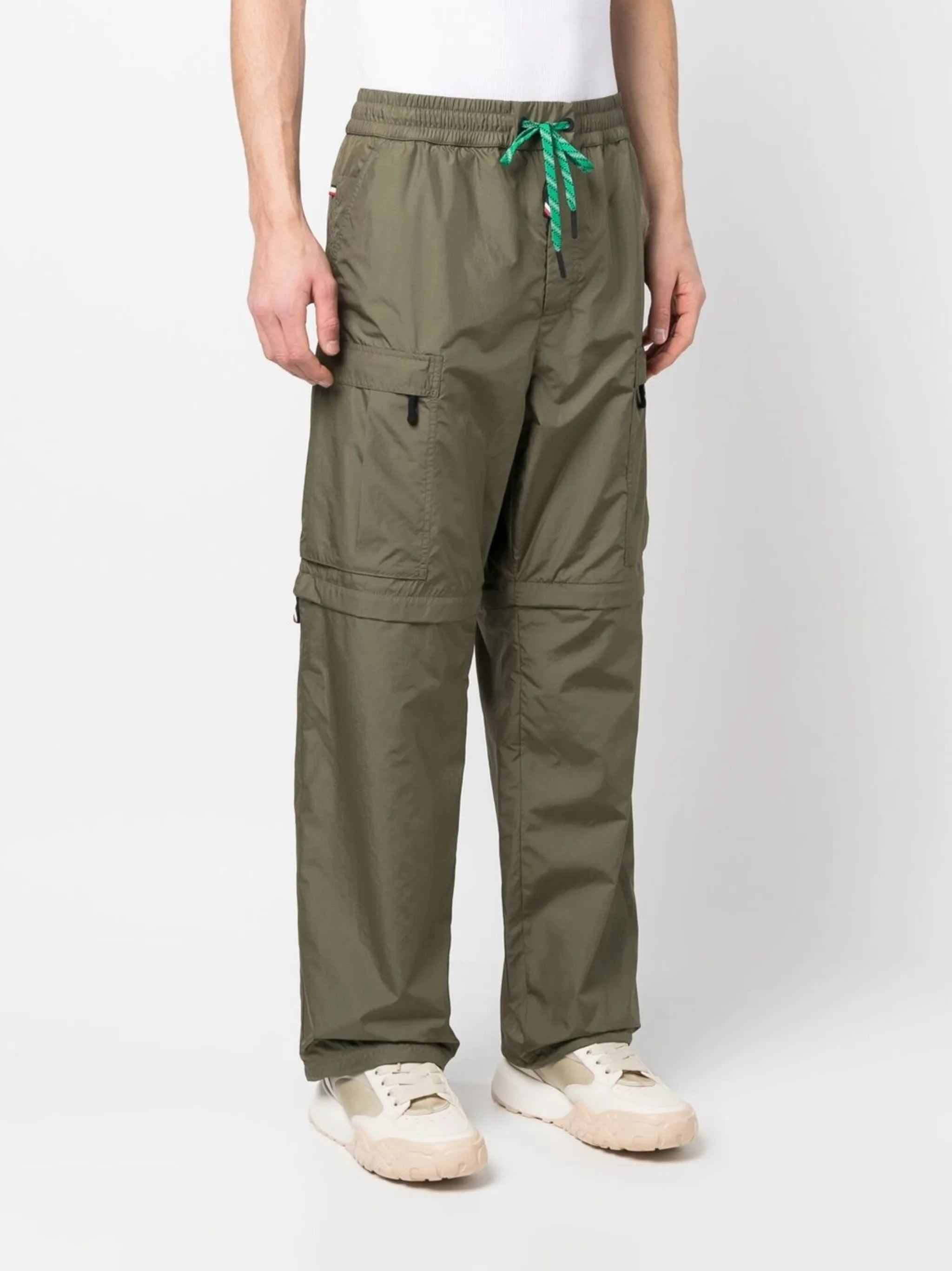 contrast-trim straight-leg trousers