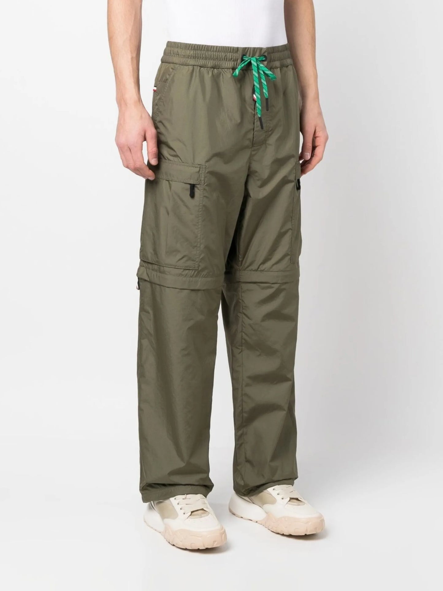 contrast-trim straight-leg trousers