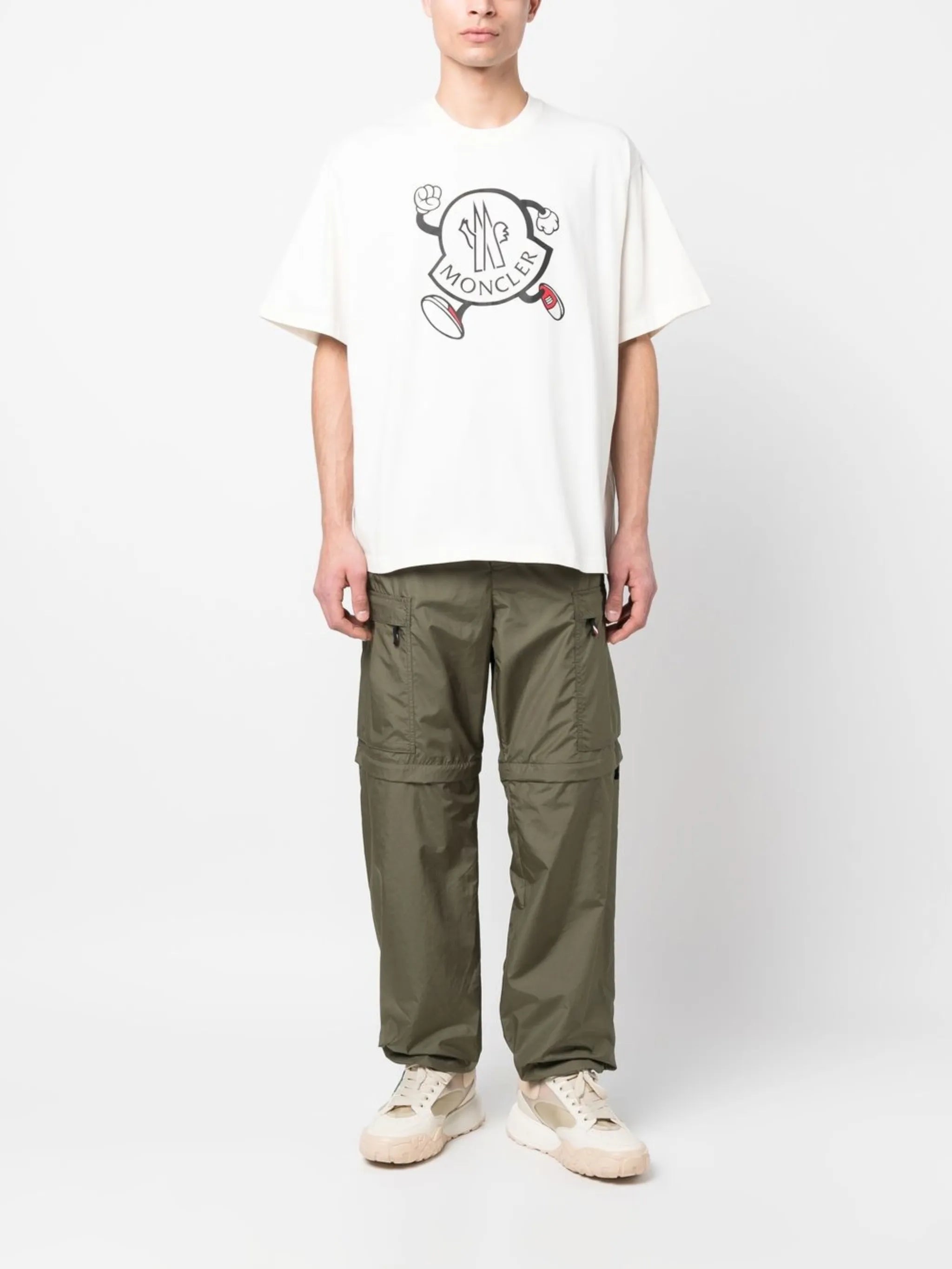contrast-trim straight-leg trousers