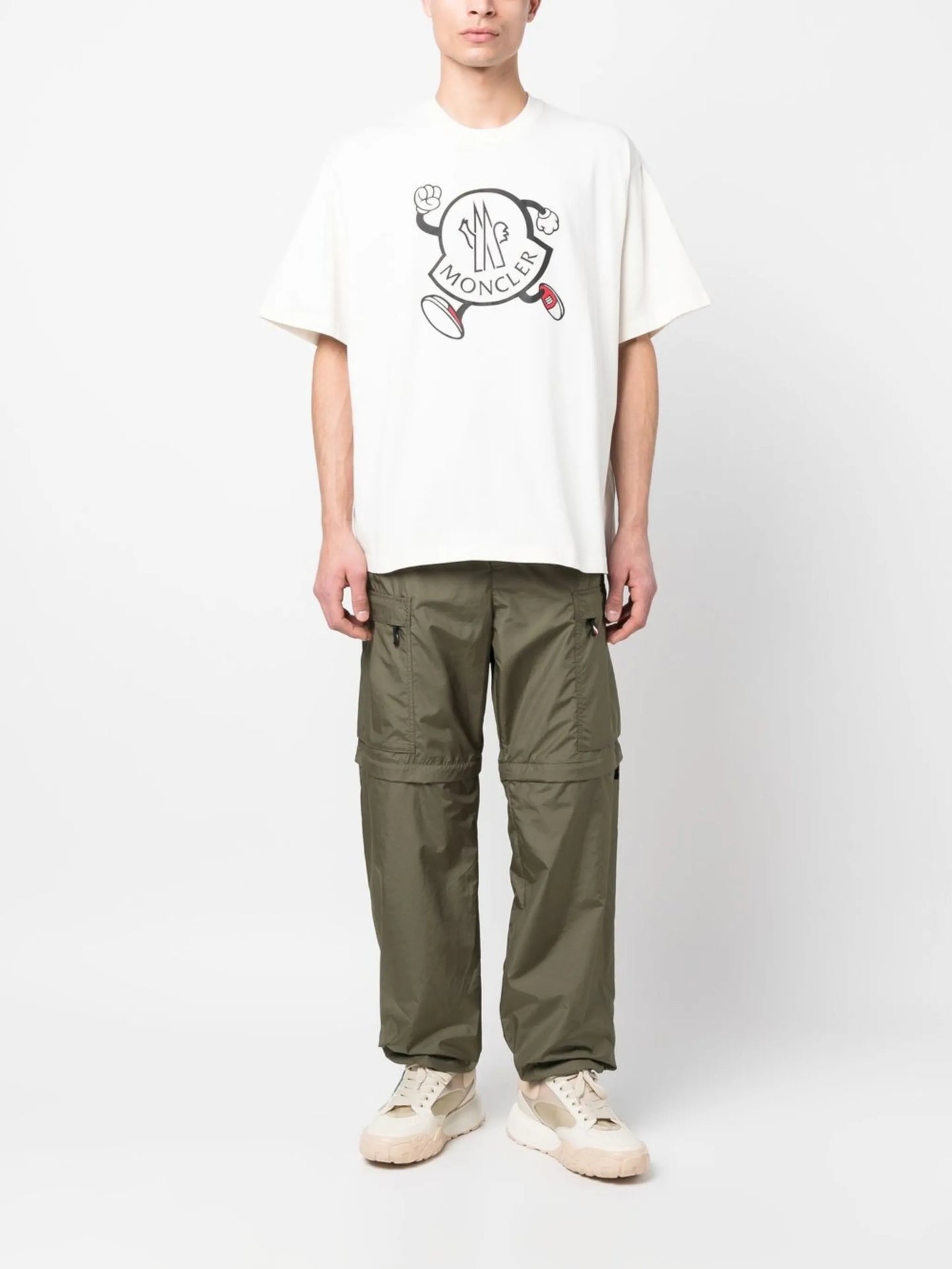 contrast-trim straight-leg trousers